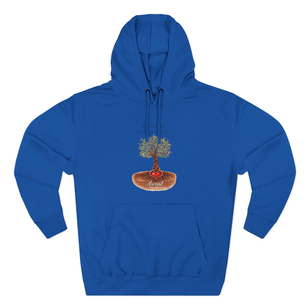 Ascend Beyond Limits Hoodie — 'Heal the Root' Tree Graphic Fleece Hoodie