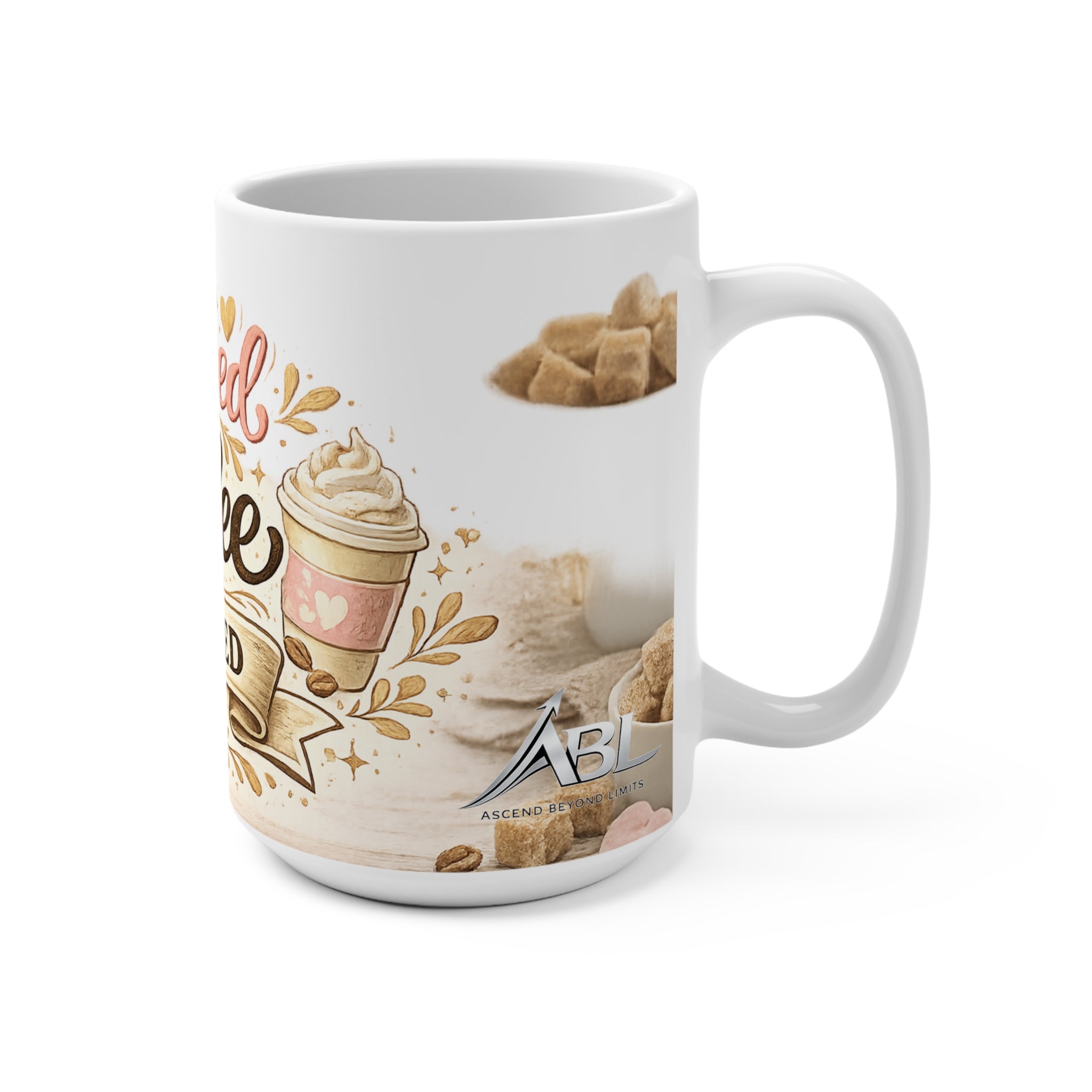Blessed and Coffee Obsessed 15oz Ceramic Mug — Faith & Coffee Lover Gift