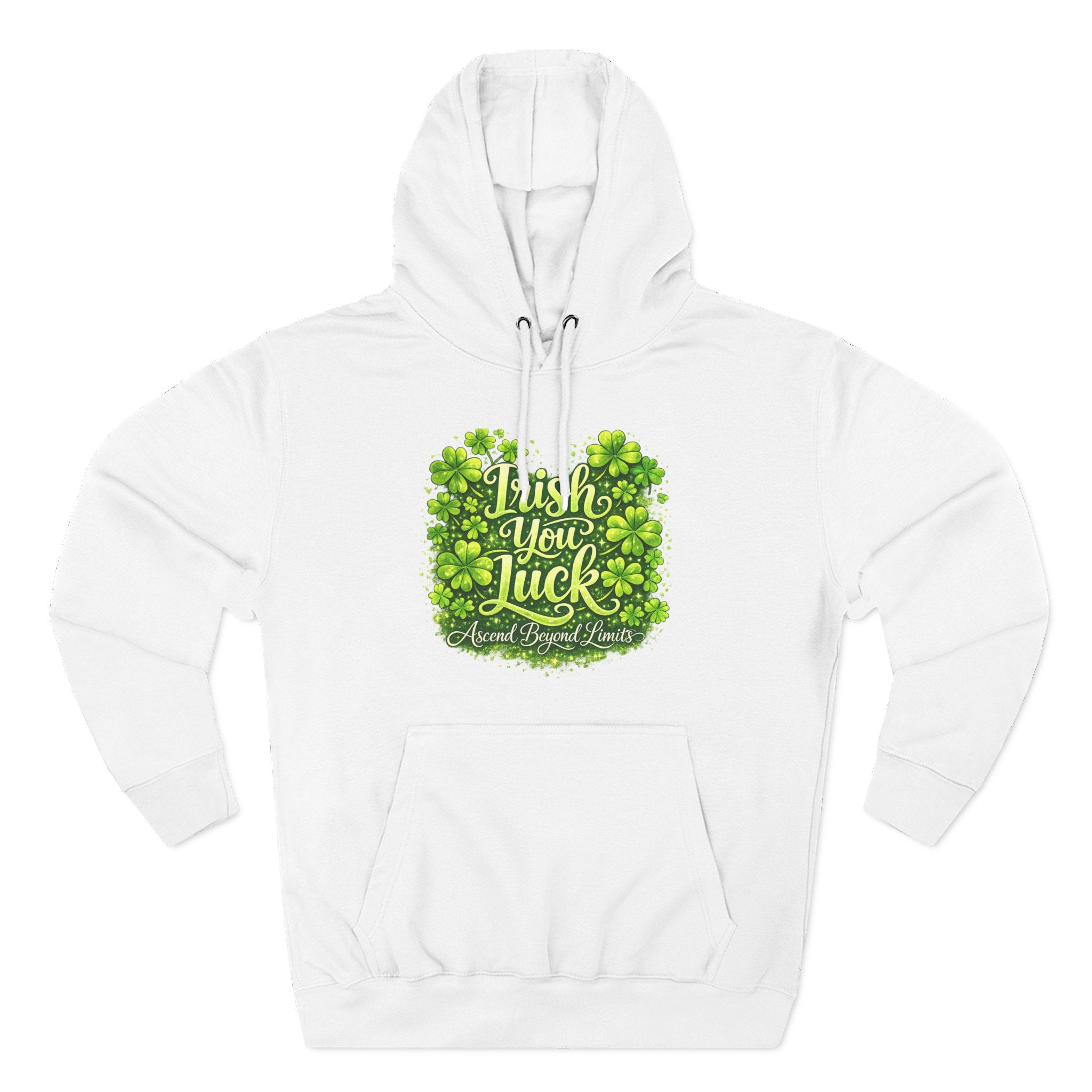 St. Patrick's 'Irish You Luck' Hoodie – Shamrock Clover Graphic Sweatshirt