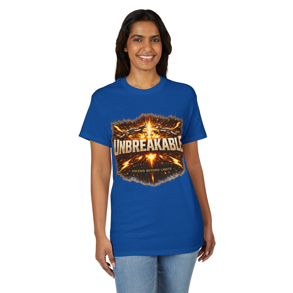 Unbreakable Graphic T‑Shirt — Bold Fireburst Motivational Tee