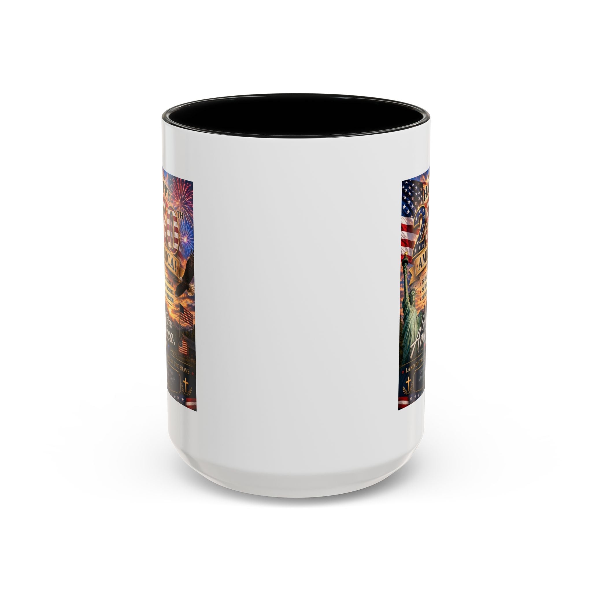 Patriotic Coffee Mug - "Happy 250 America!" Anniversary Design