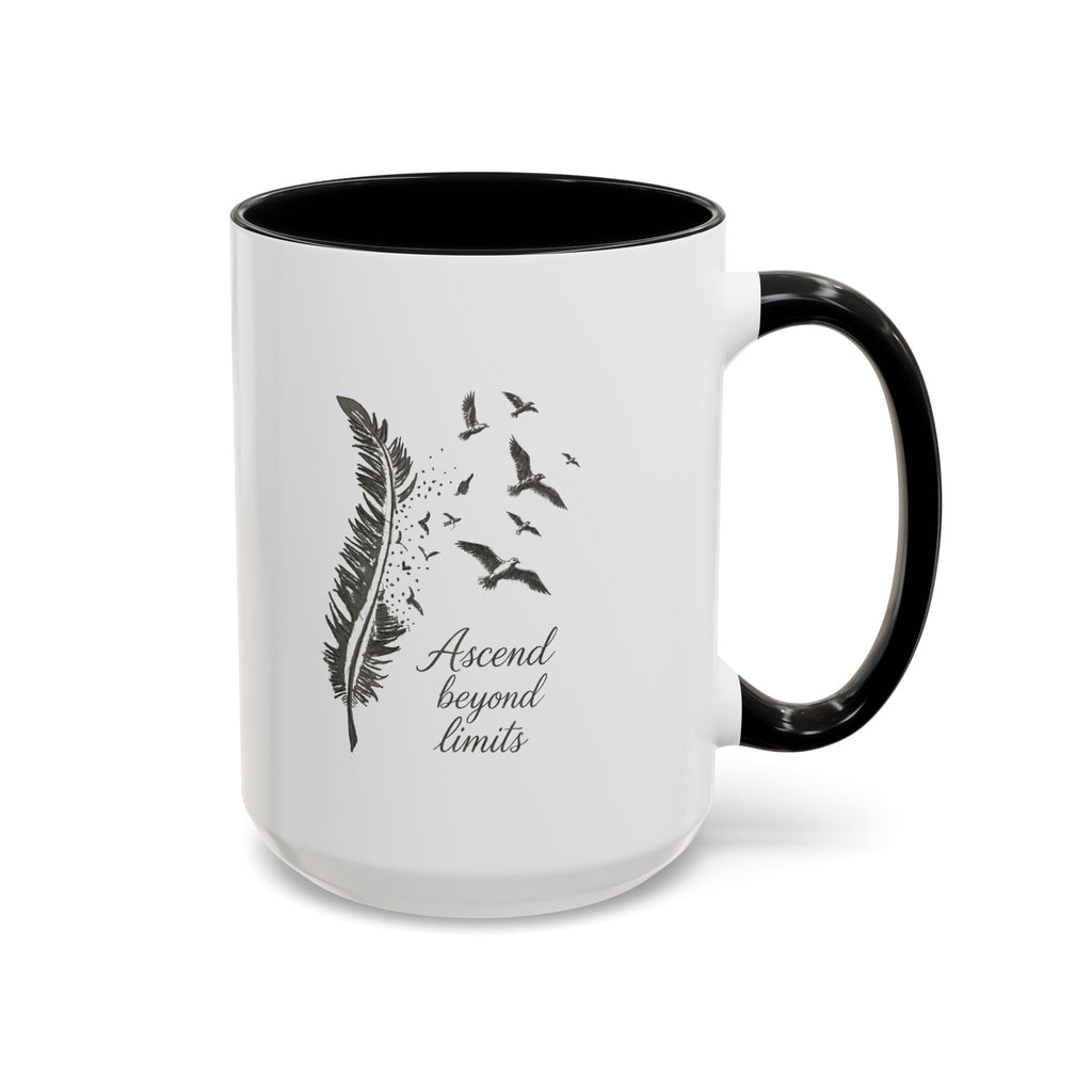 Ascend Beyond Limits- hand sketched feather Coffee-Accent Mug (11/15oz)