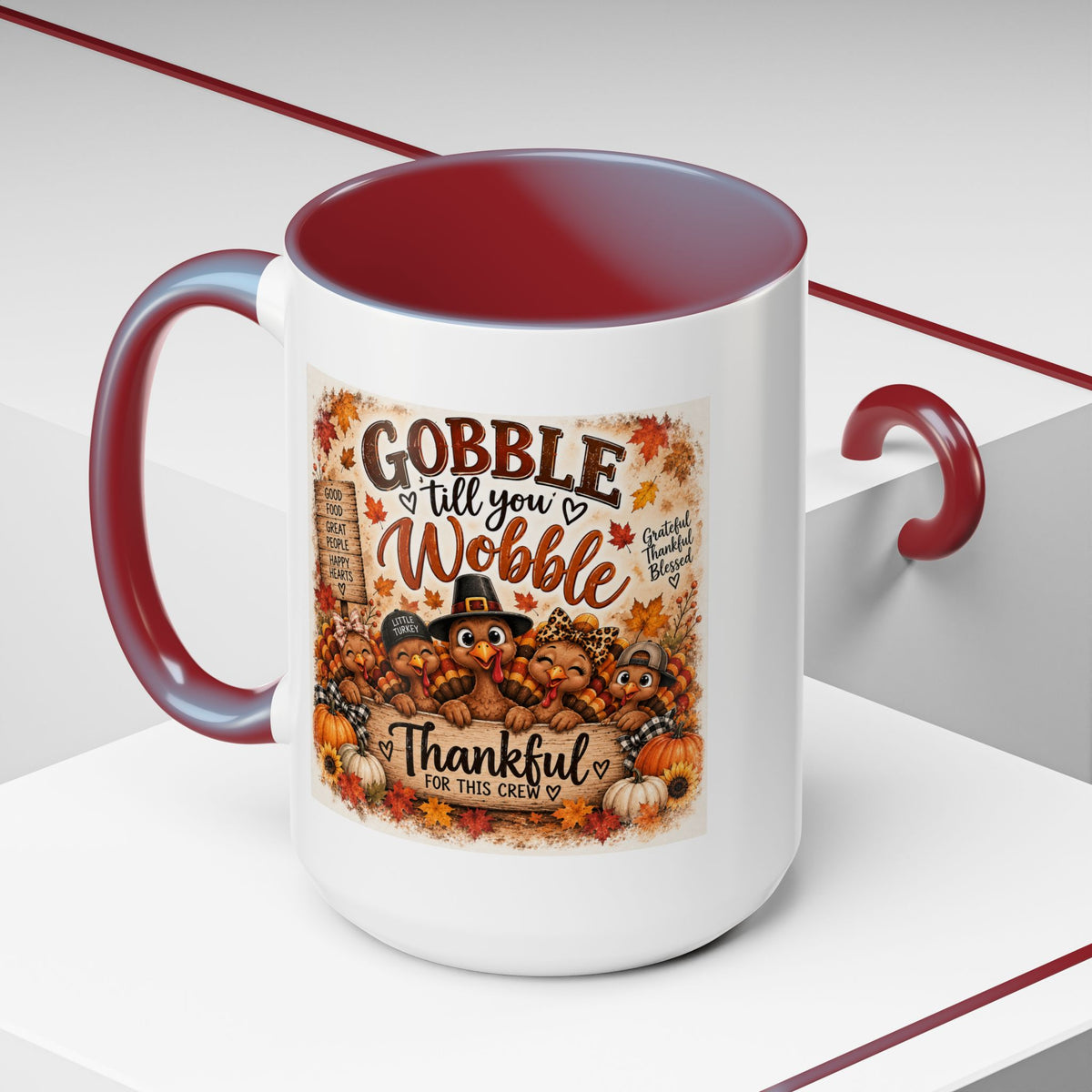 Gobble 'Til You Wobble — Thanksgiving Accent Mug