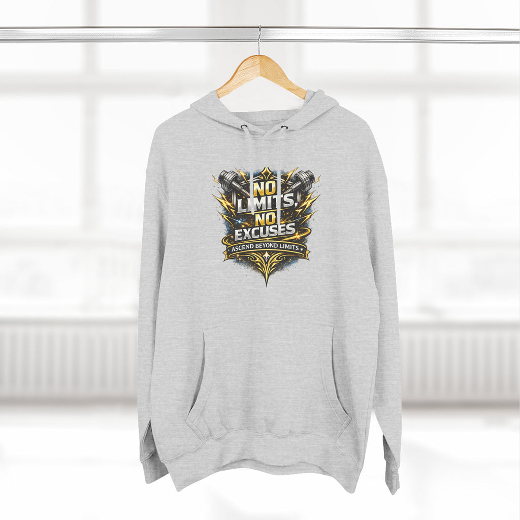 No Limits No Excuses Hoodie — Motivational Athletic Pullover