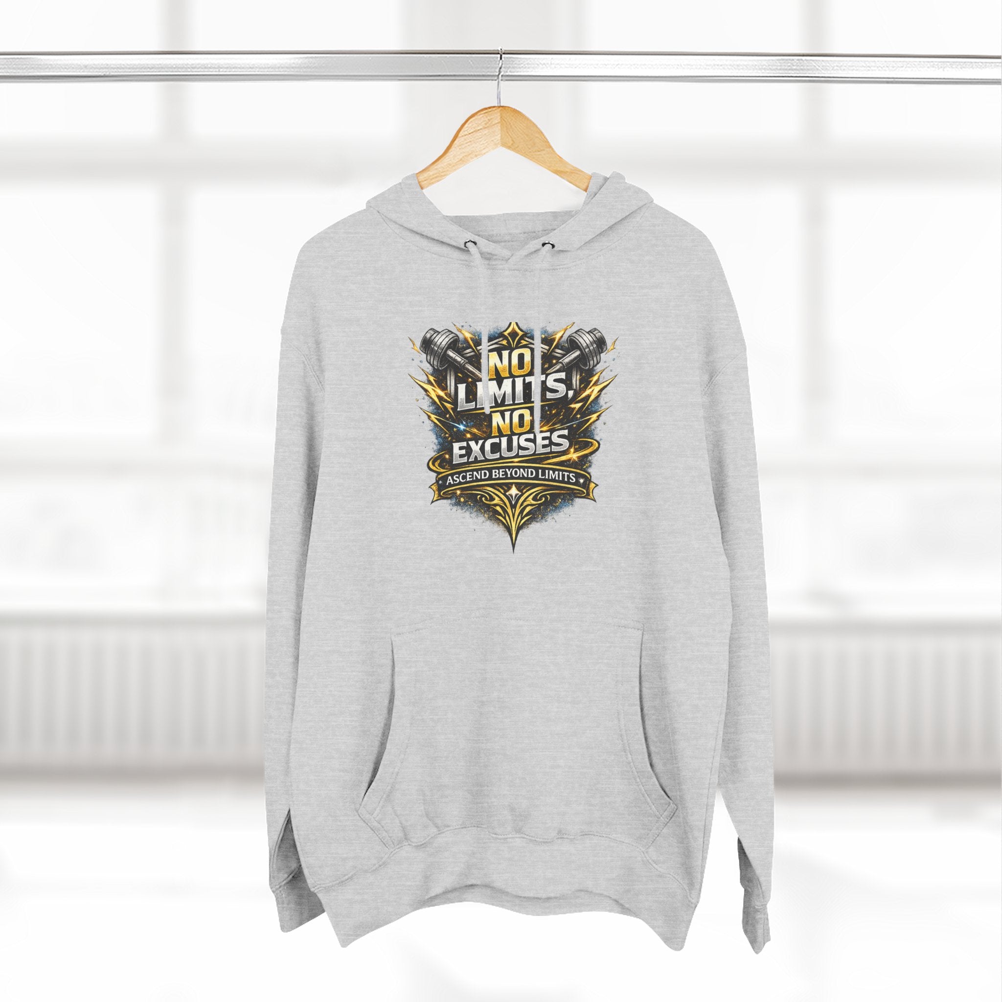 No Limits No Excuses Hoodie — Motivational Athletic Pullover