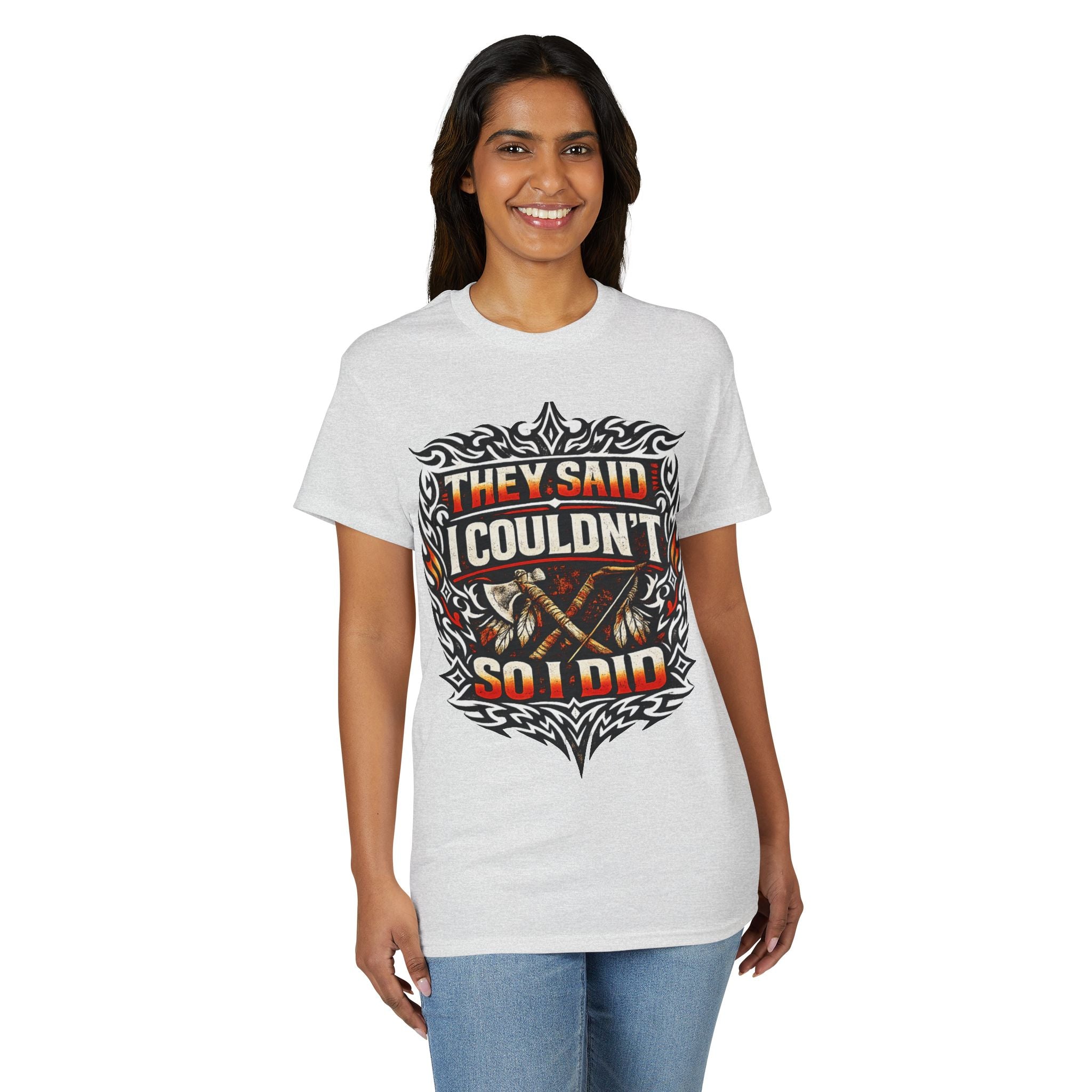 They Said I Couldn't So I Did T-Shirt — Motivational Motorcycle Flames Graphic Tee