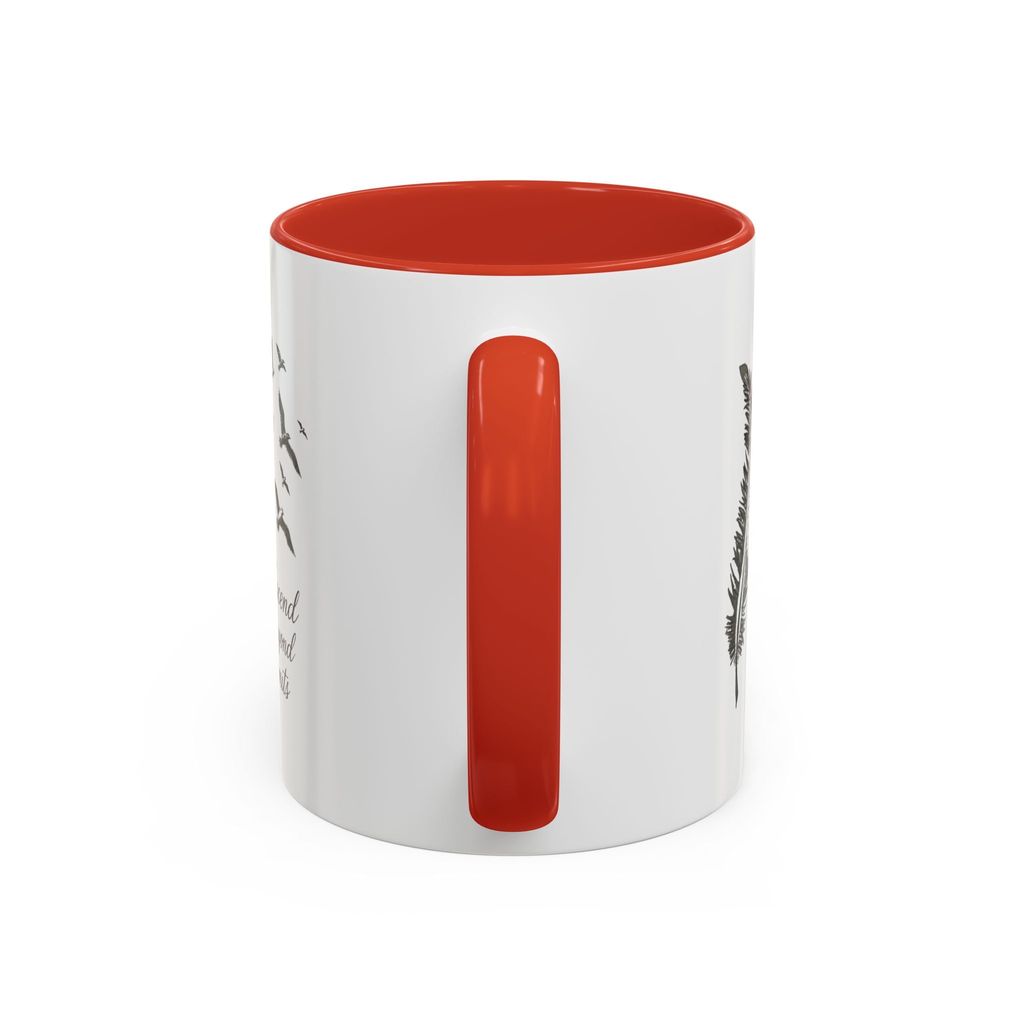 Ascend Beyond Limits- hand sketched feather Coffee-Accent Mug (11/15oz)