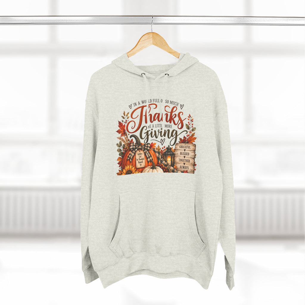 Thanksgiving Harvest Hoodie — Give Thanks Fleece Pullover