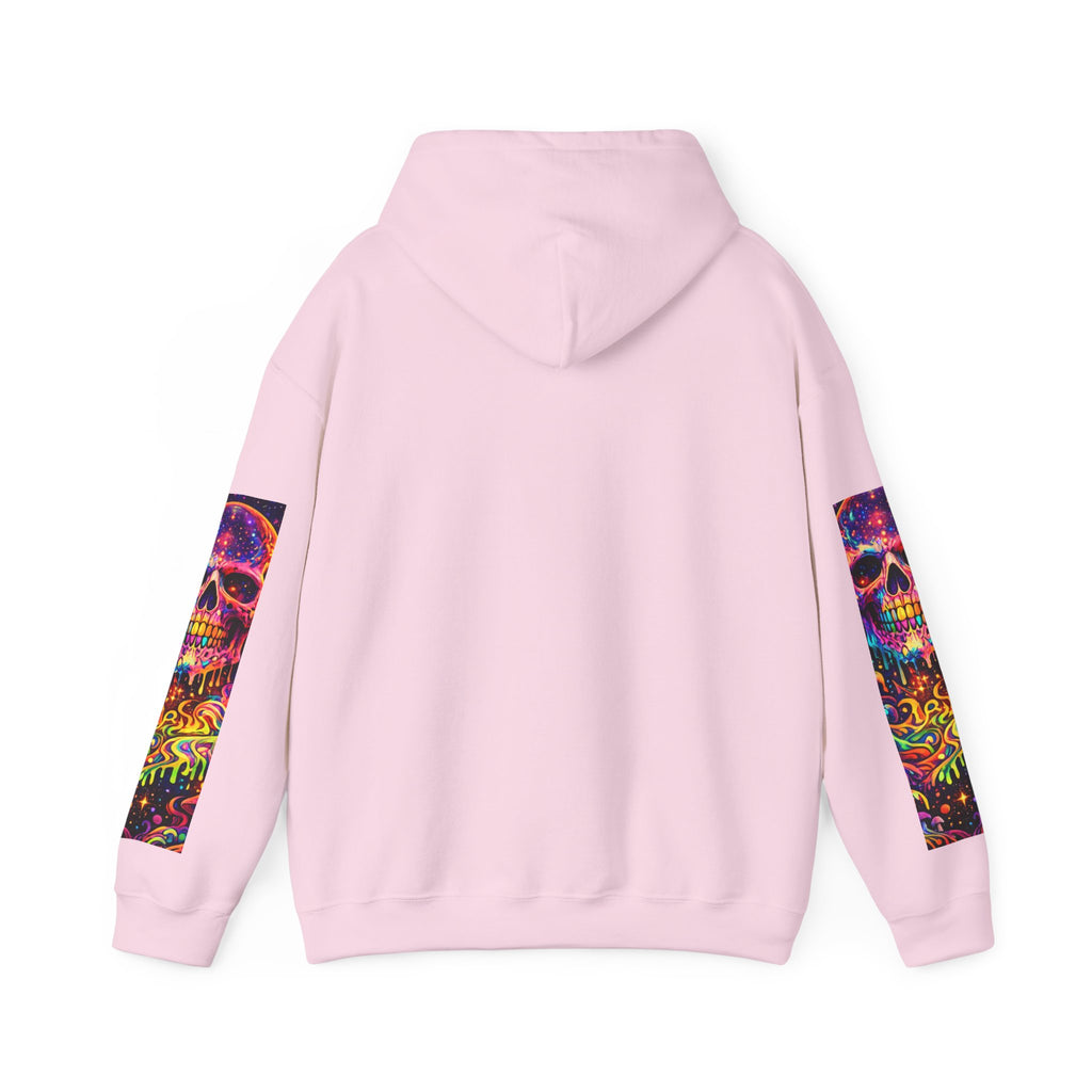Psychedelic Skull Hoodie – "Faces Beyond Limits" Neon Horror Pullover
