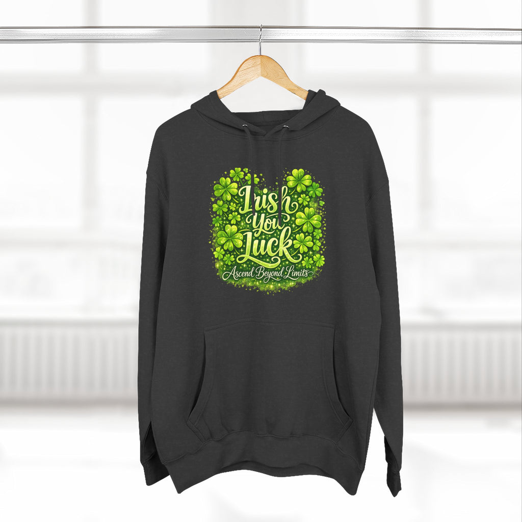 St. Patrick's 'Irish You Luck' Hoodie – Shamrock Clover Graphic Sweatshirt