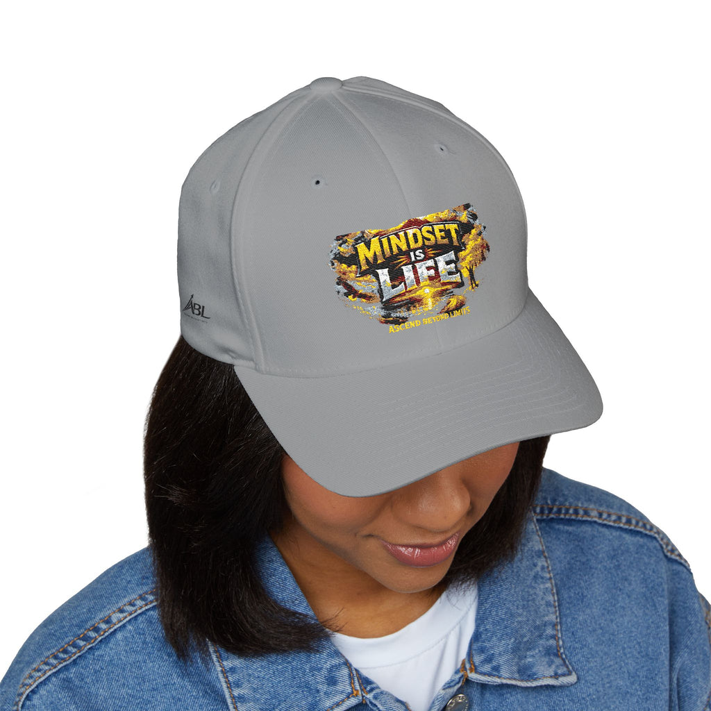 Mindset Is Life Embroidered Baseball Cap — Motivational Hat for Daily Grind & Gifts