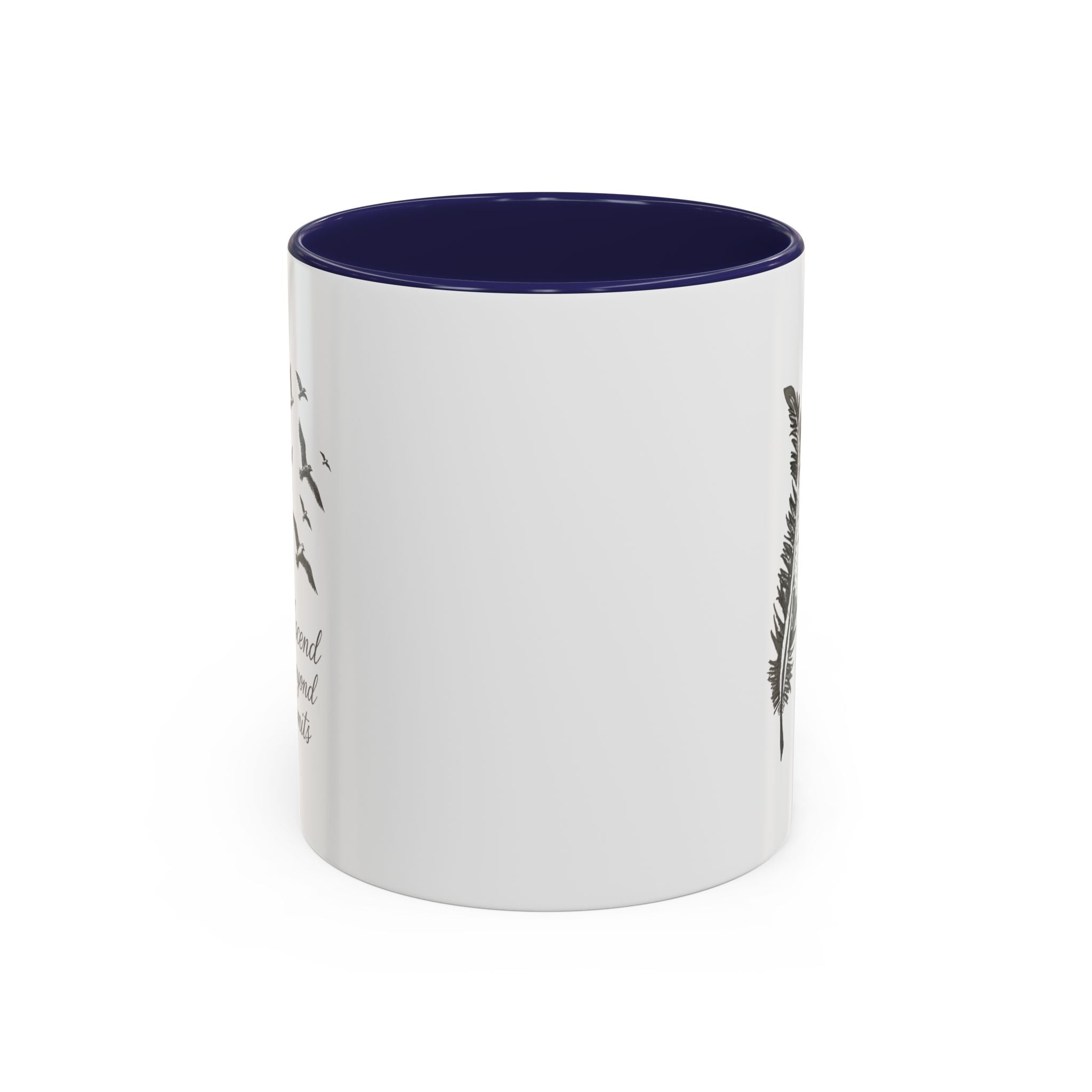Ascend Beyond Limits- hand sketched feather Coffee-Accent Mug (11/15oz)