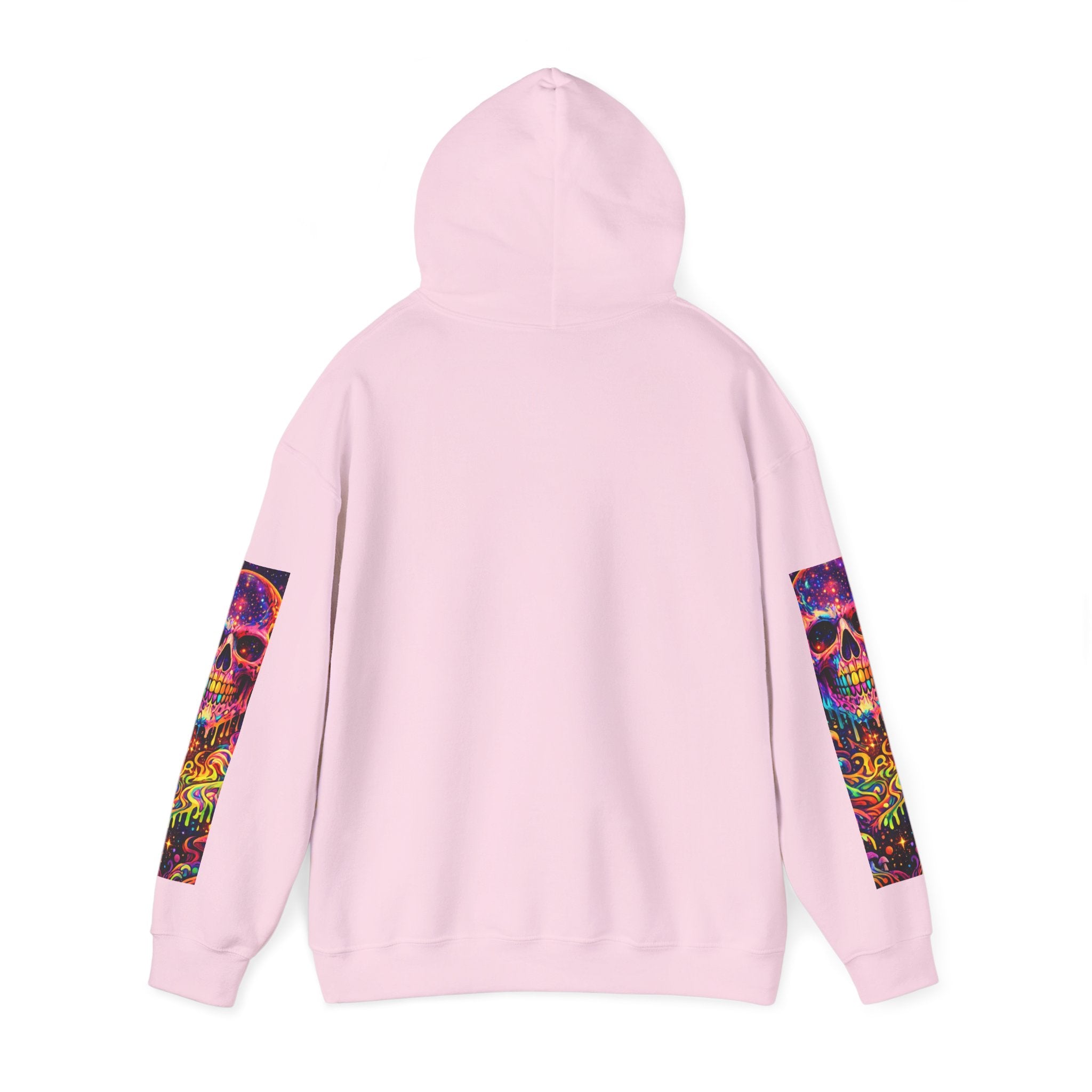 Psychedelic Skull Hoodie – "Faces Beyond Limits" Neon Horror Pullover