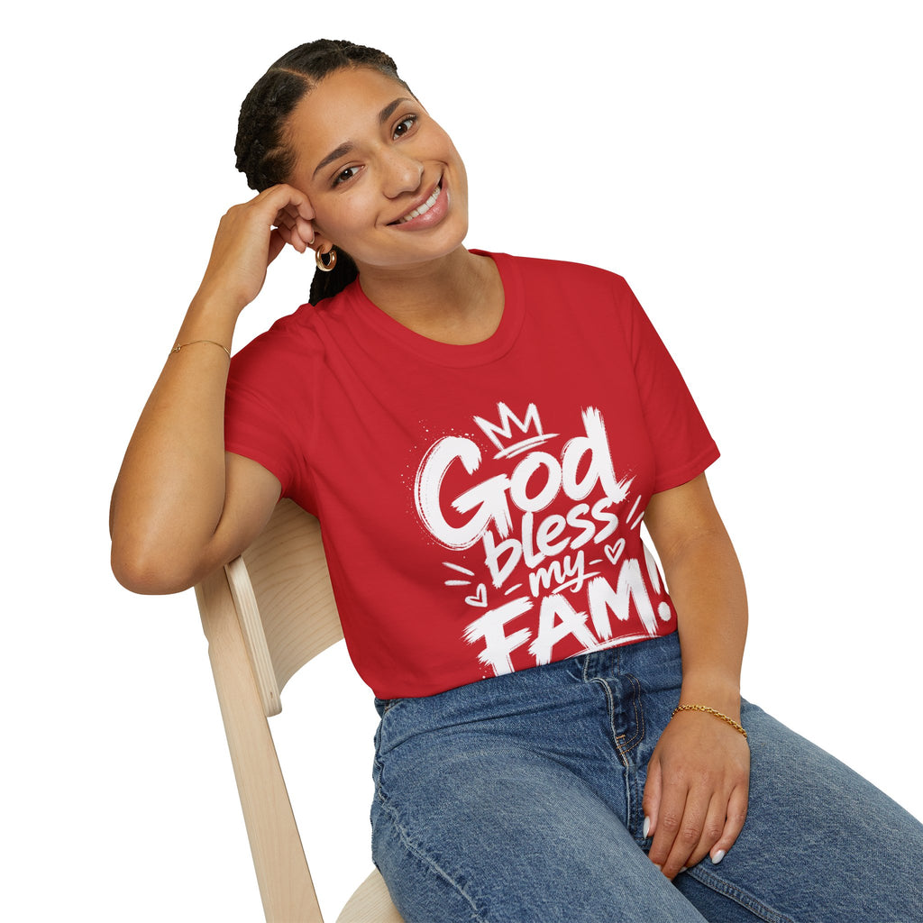 God Bless My Fam T-Shirt — Faith-Based Family Graphic Tee