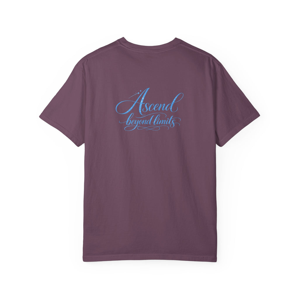 Yashua Is King T‑Shirt — Heavenly Gold Faith Tee (Back: "Ascend beyond limits")
