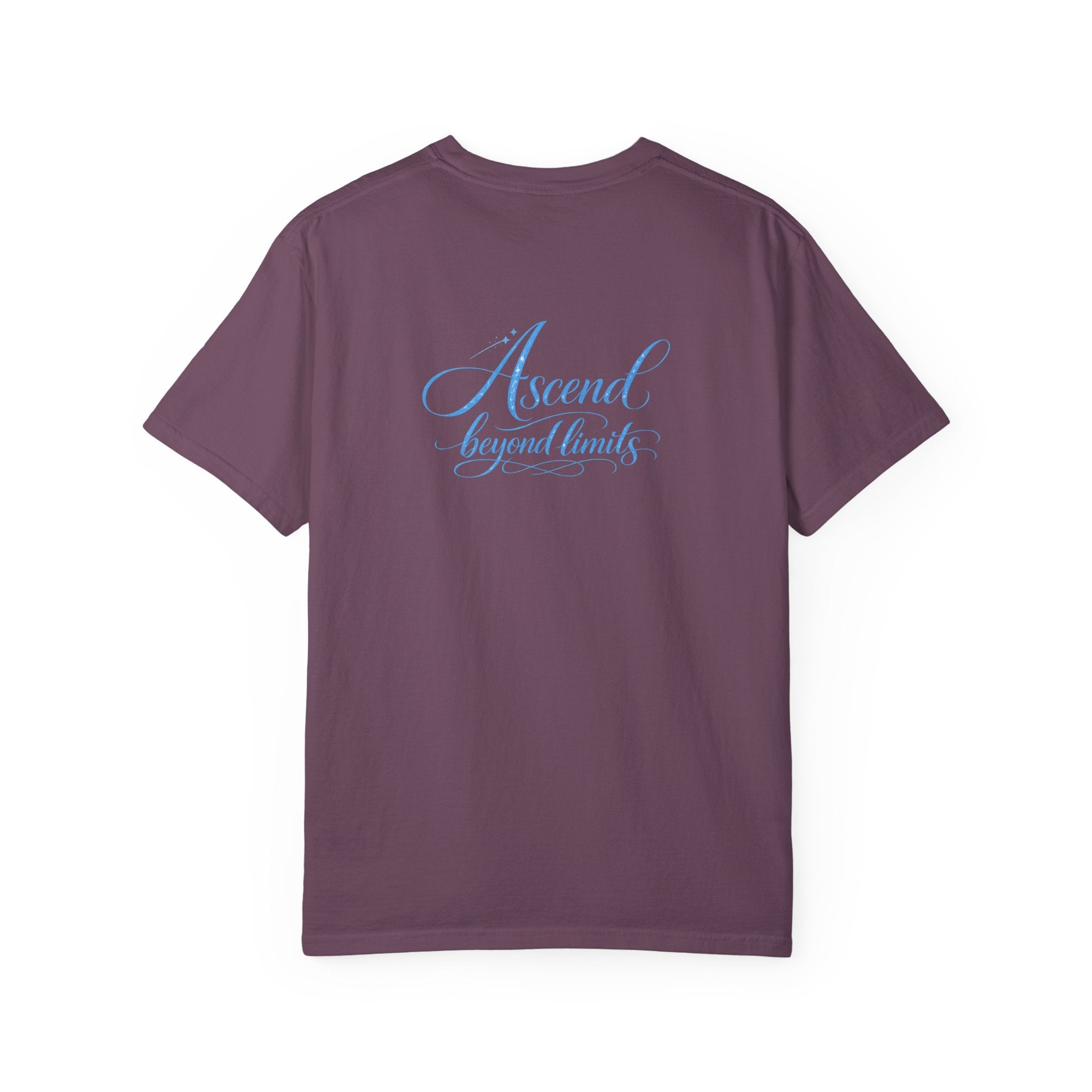 Yashua Is King T‑Shirt — Heavenly Gold Faith Tee (Back: "Ascend beyond limits")