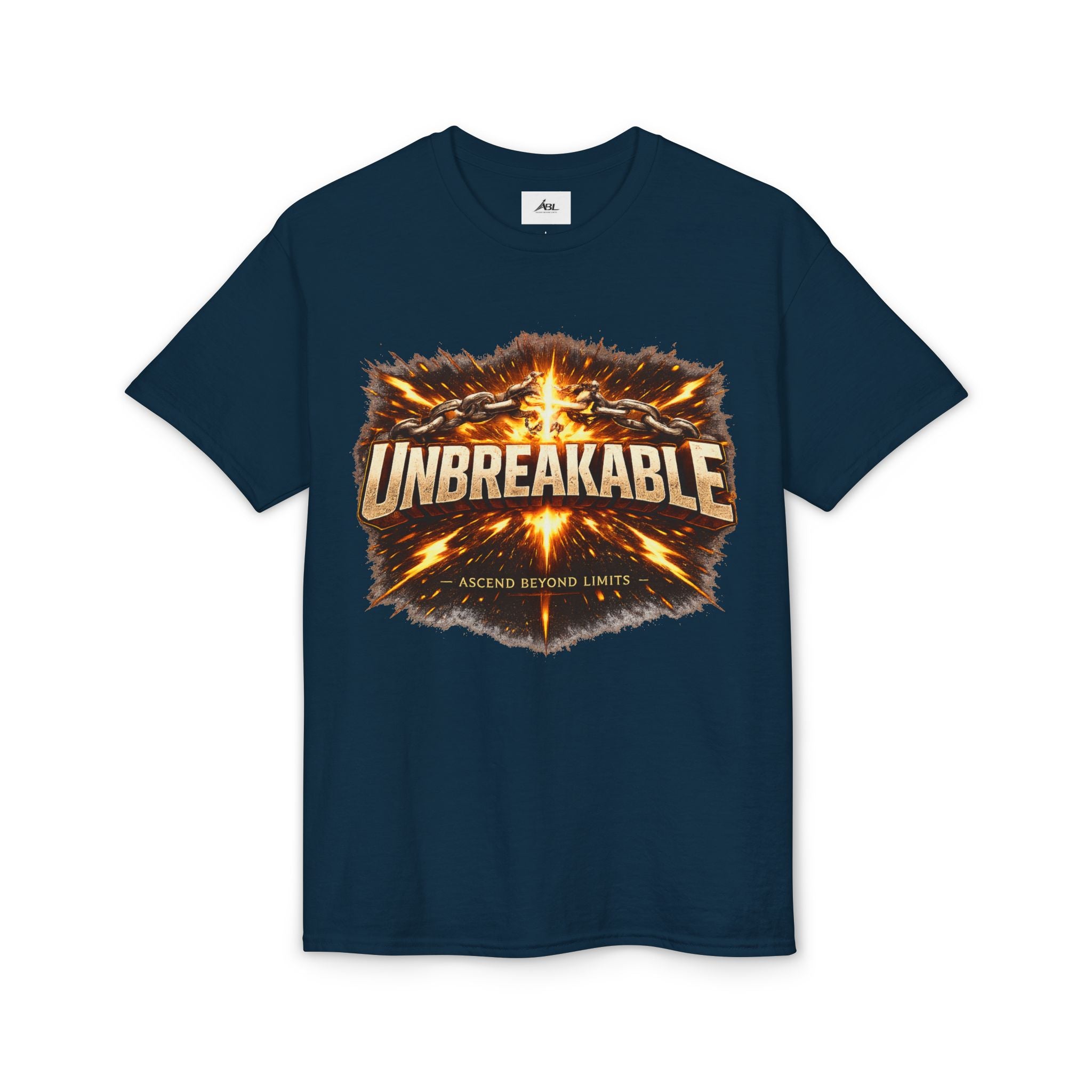 Unbreakable Graphic T‑Shirt — Bold Fireburst Motivational Tee
