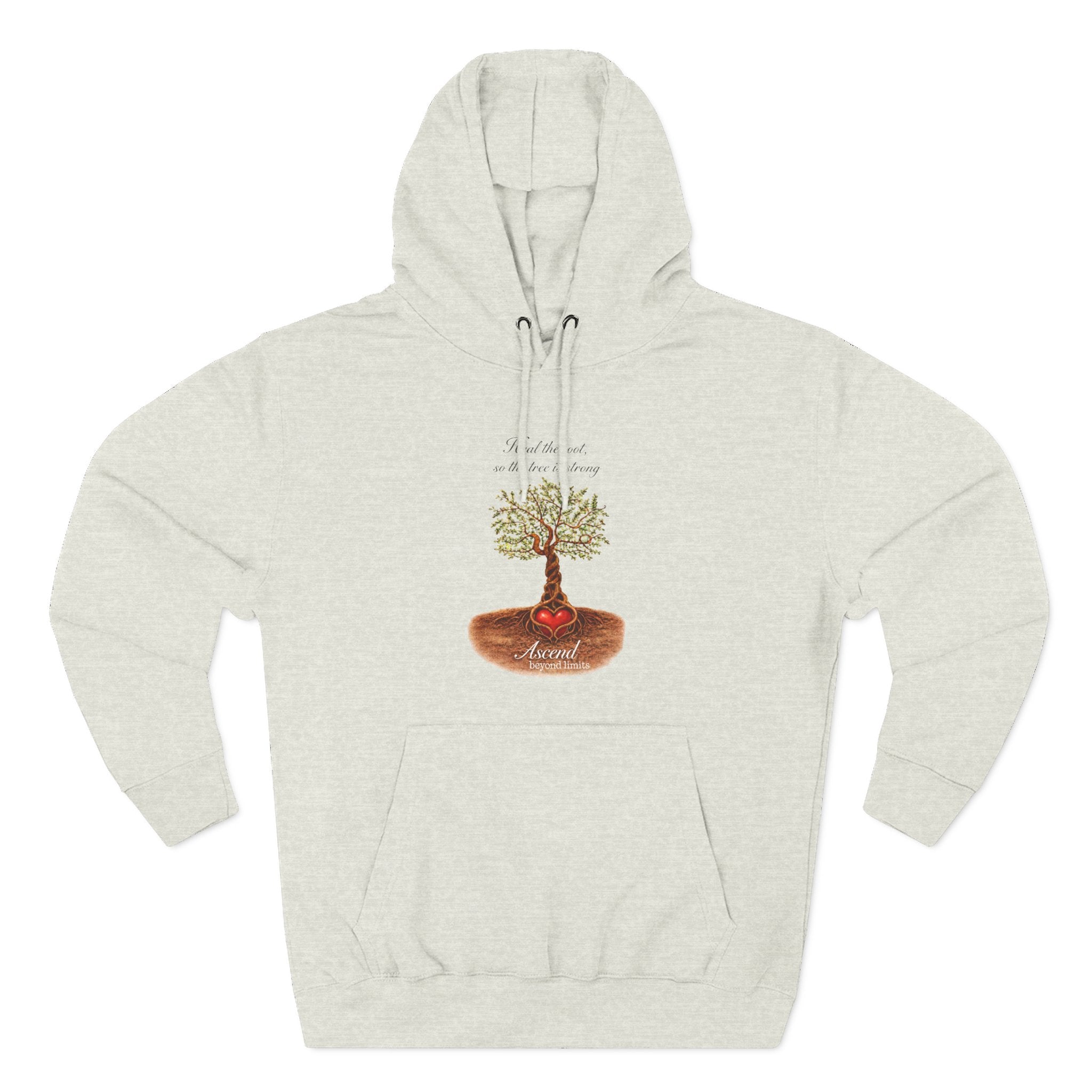 Ascend Beyond Limits Hoodie — 'Heal the Root' Tree Graphic Fleece Hoodie