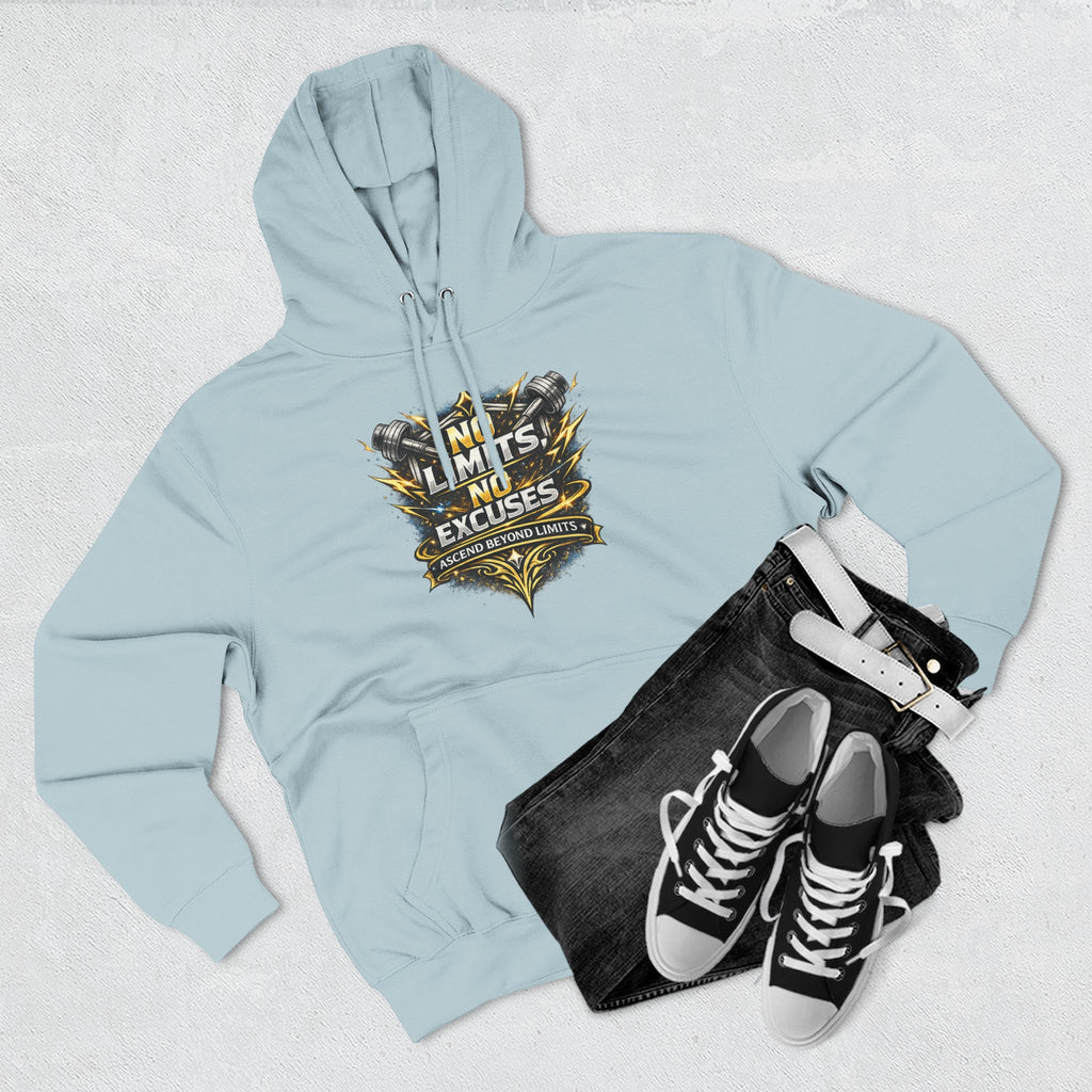 No Limits No Excuses Hoodie — Motivational Athletic Pullover