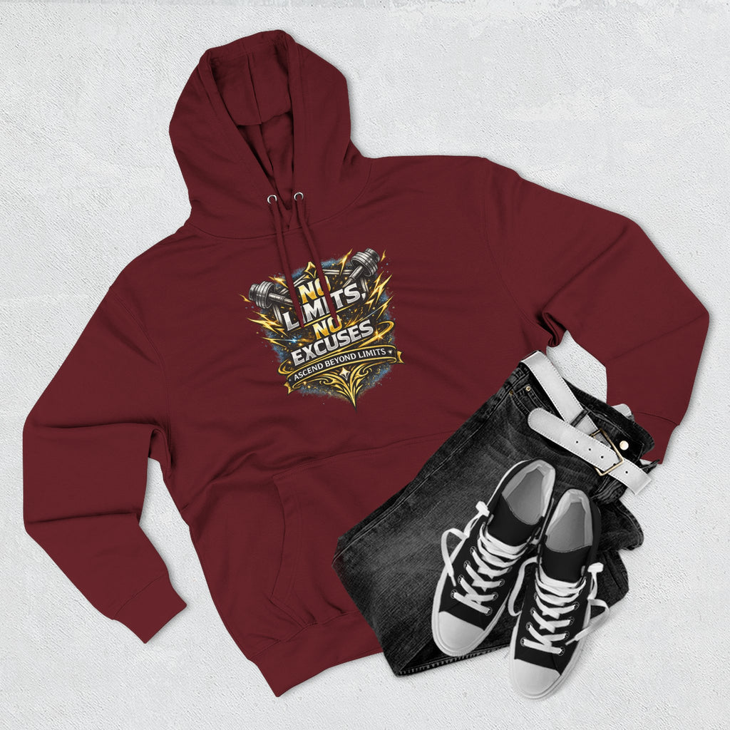 No Limits No Excuses Hoodie — Motivational Athletic Pullover