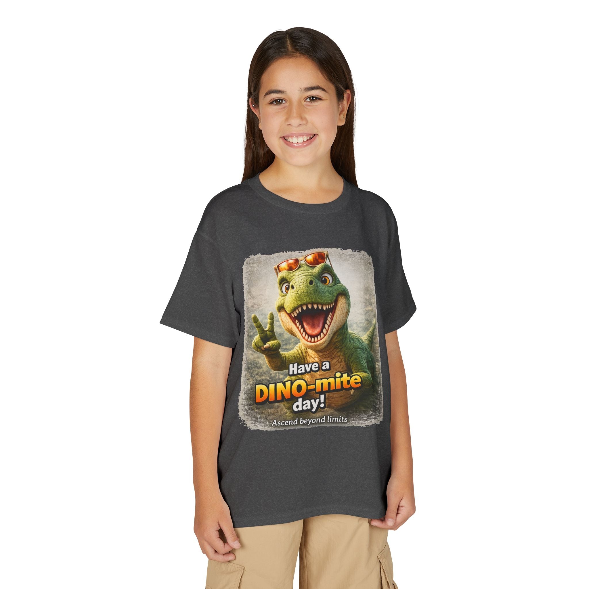 Youth T-Shirt — "Have a DINO-mite Day!" Dinosaur Graphic Tee