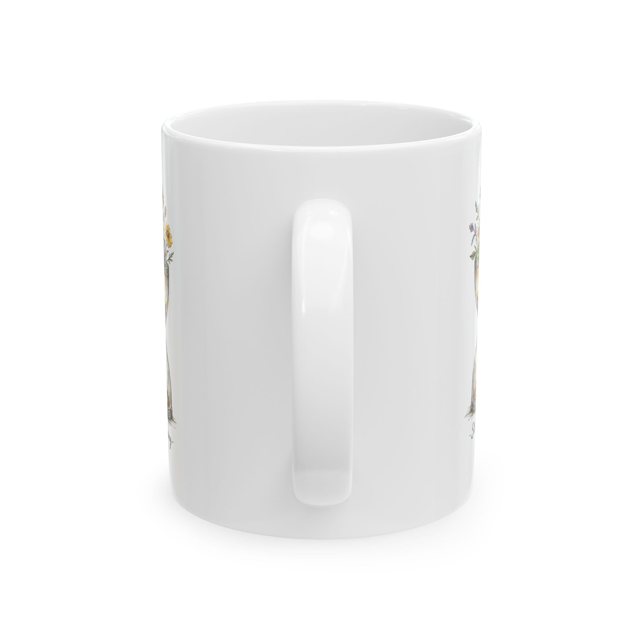 Floral hourglass Ceramic Mug — Day of the Dead Skull Coffee Cup (11oz, 15oz)