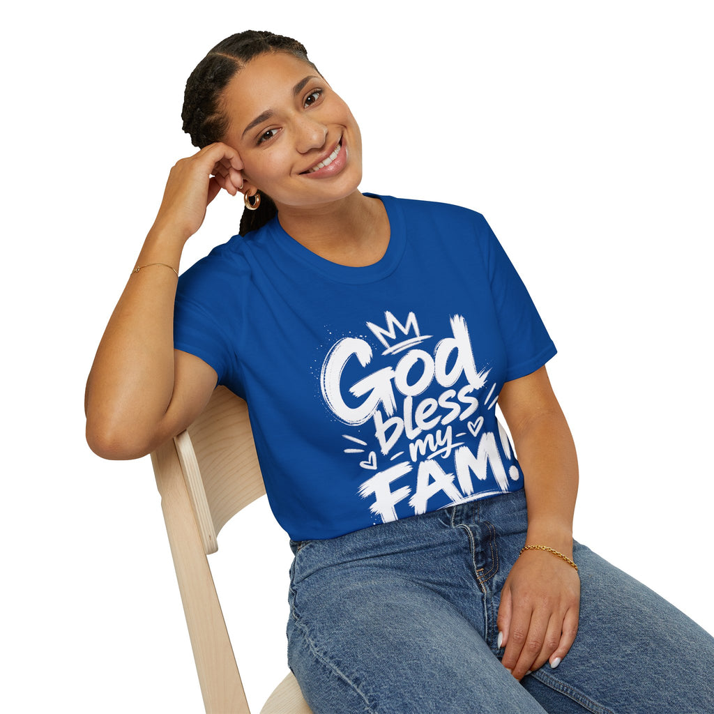 God Bless My Fam T-Shirt — Faith-Based Family Graphic Tee