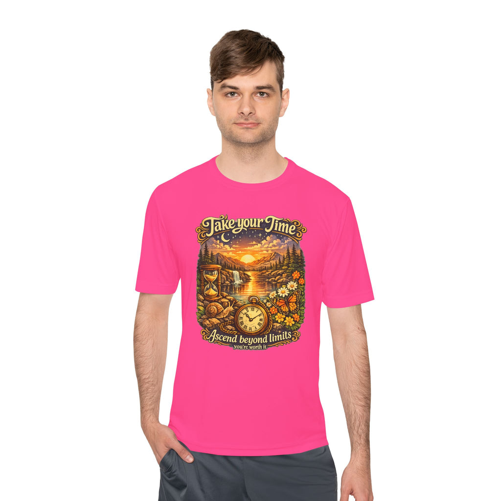 Take Your Time Scenic Tee — 'Take Your Time, Ascend Beyond Limits' Relaxed Vintage Nature Shirt