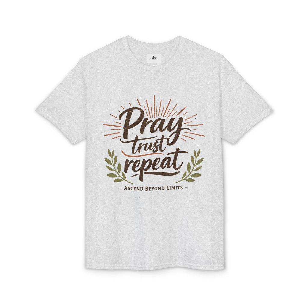 Pray Trust Repeat T-Shirt — Inspirational Christian Faith Tee