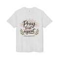 Pray Trust Repeat T-Shirt — Inspirational Christian Faith Tee
