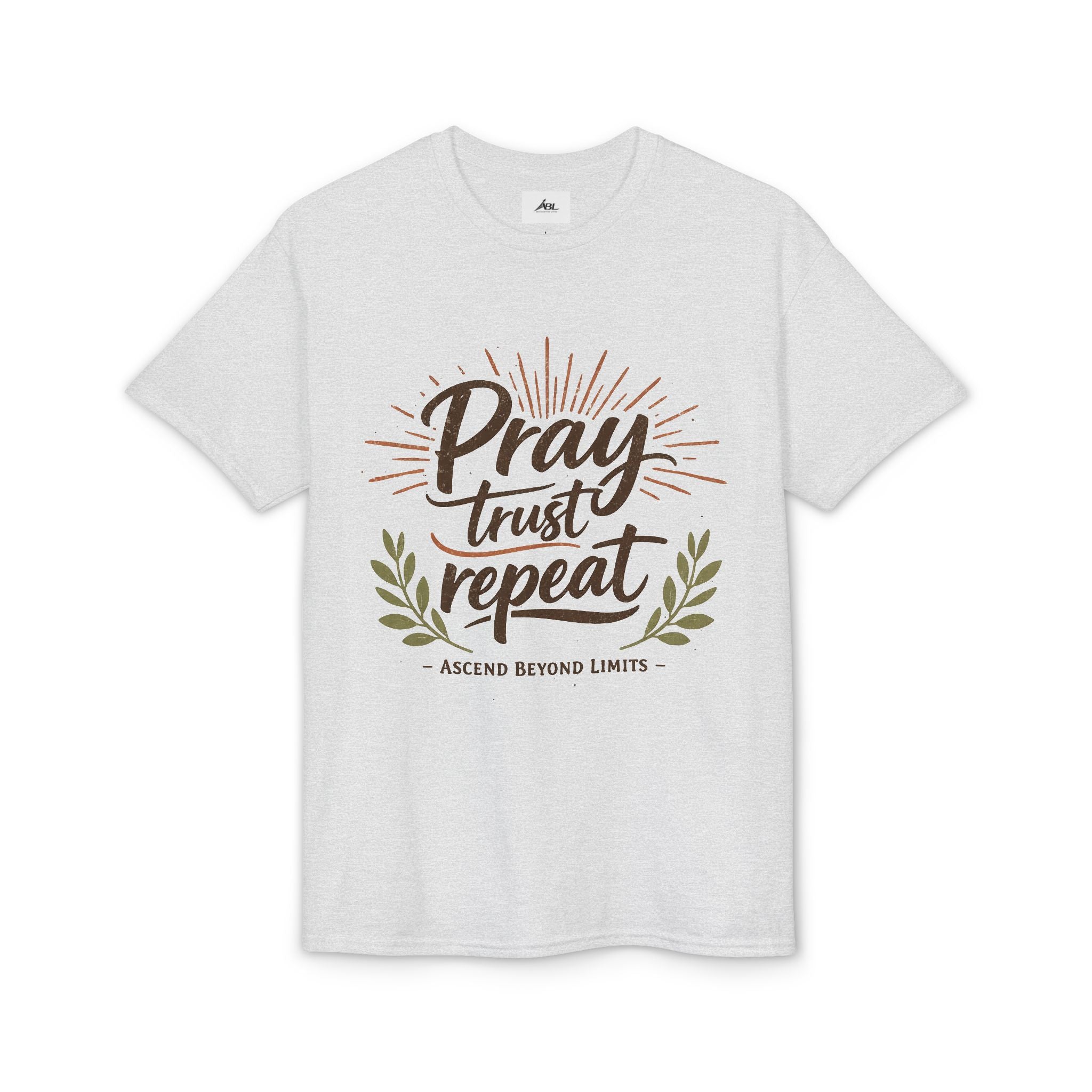 Pray Trust Repeat T-Shirt — Inspirational Christian Faith Tee