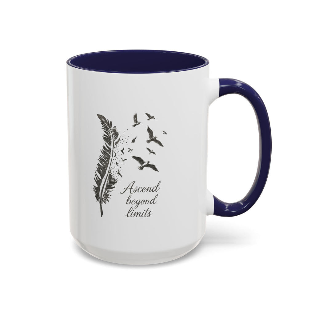 Ascend Beyond Limits- hand sketched feather Coffee-Accent Mug (11/15oz)
