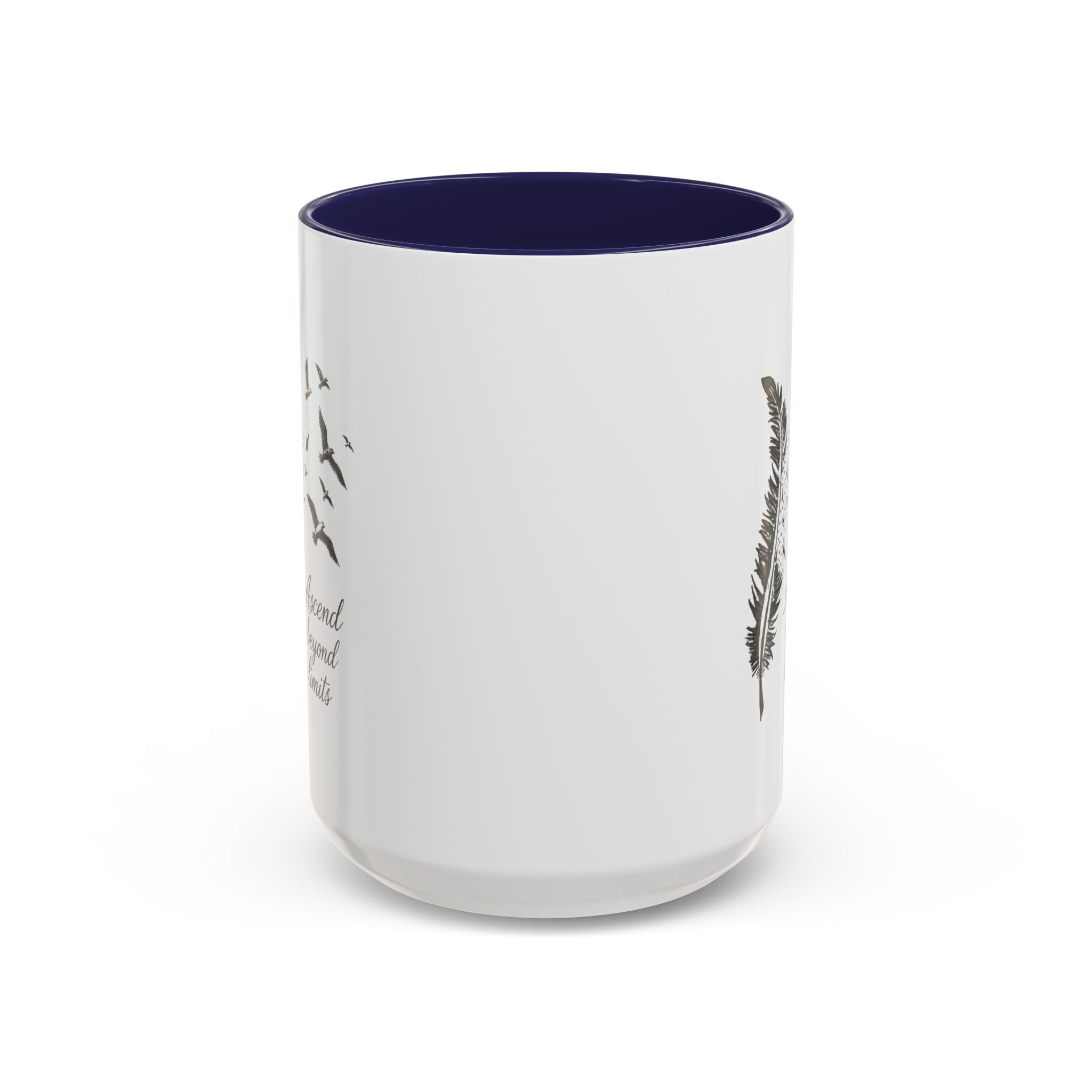 Ascend Beyond Limits- hand sketched feather Coffee-Accent Mug (11/15oz)