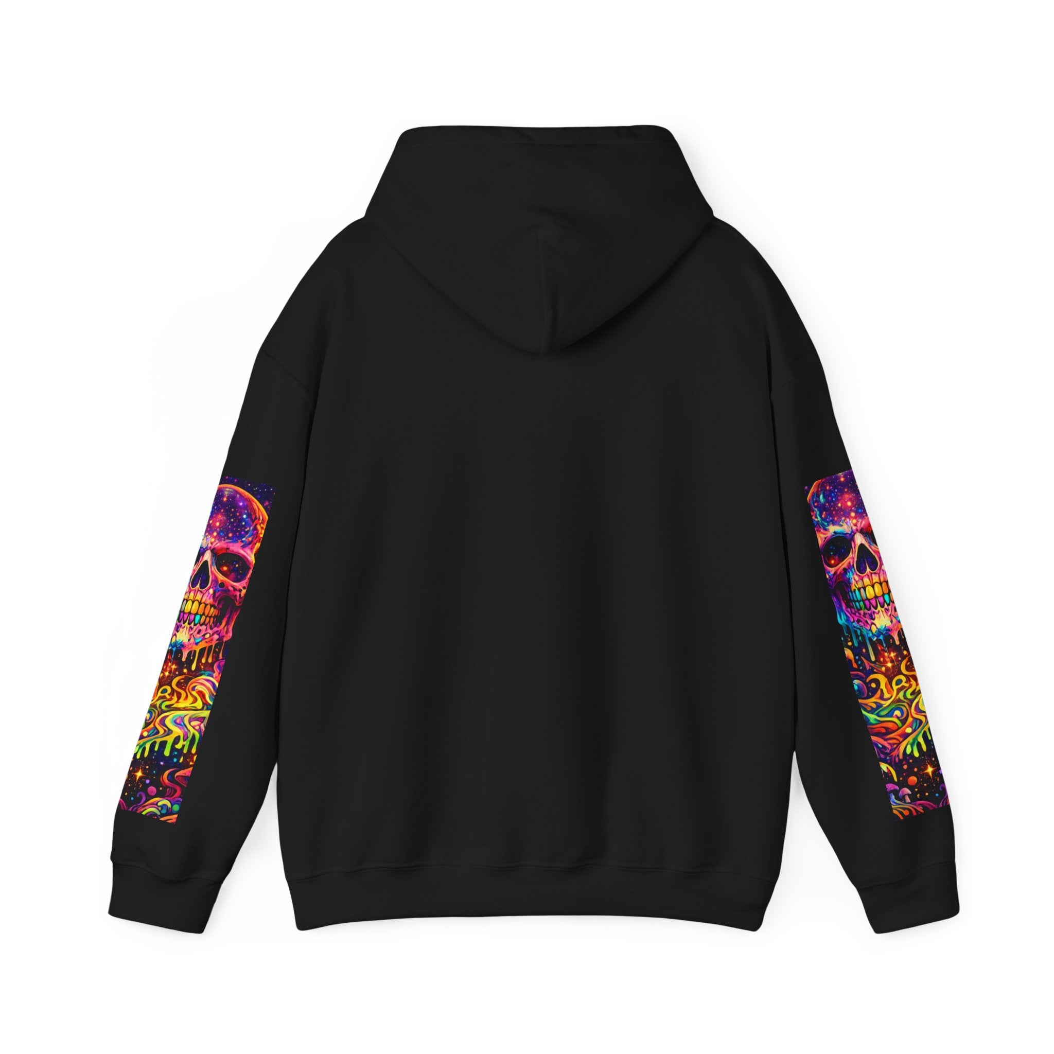Psychedelic Skull Hoodie – "Faces Beyond Limits" Neon Horror Pullover