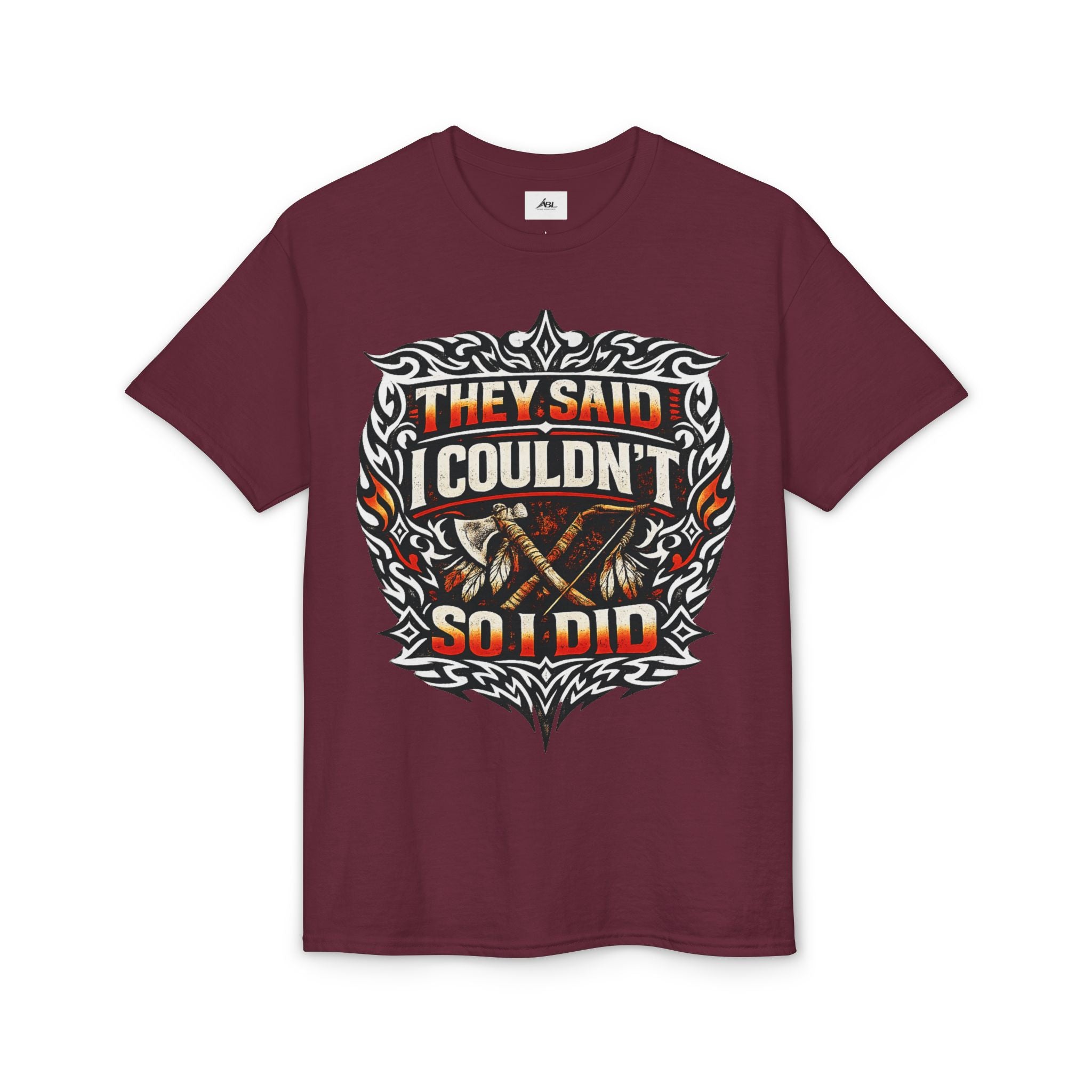 They Said I Couldn't So I Did T-Shirt — Motivational Motorcycle Flames Graphic Tee