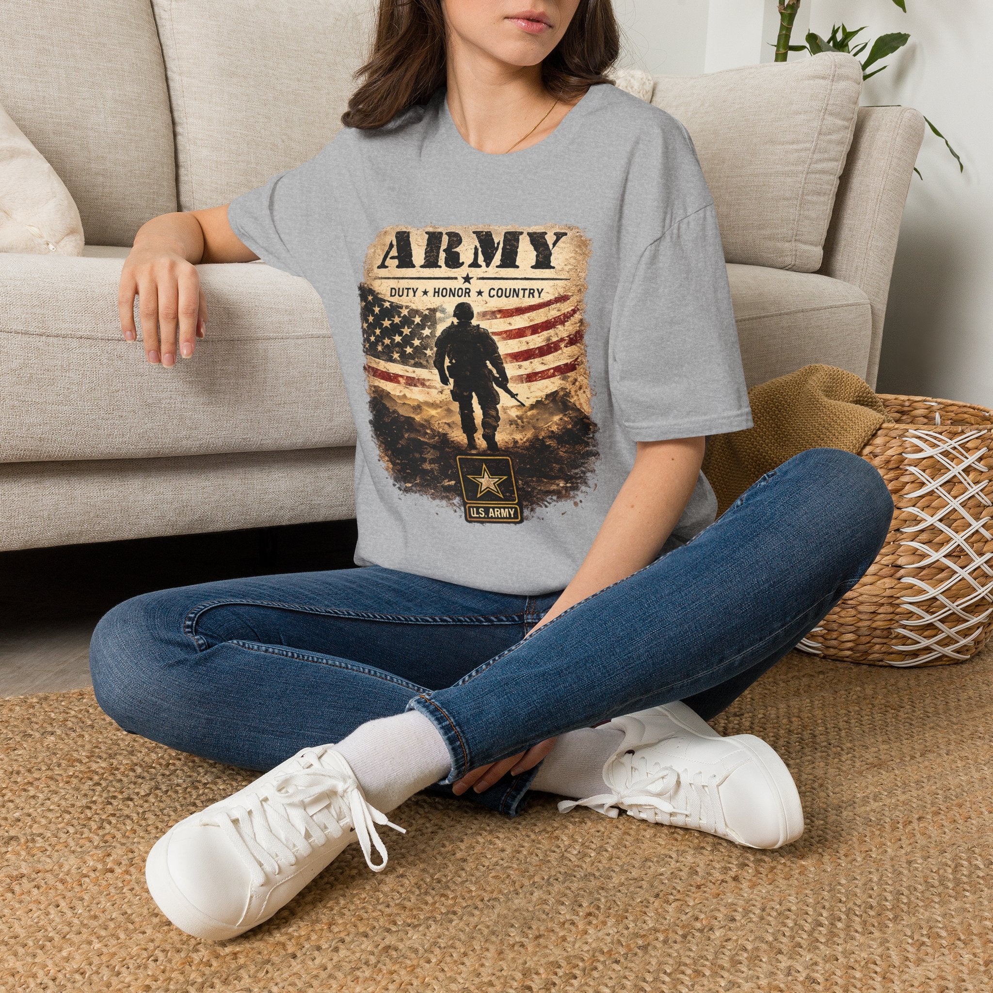 Army Duty • Honor — Patriotic Soldier Flag Tee