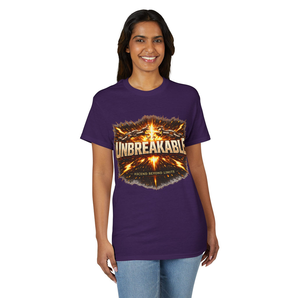 Unbreakable Graphic T‑Shirt — Bold Fireburst Motivational Tee