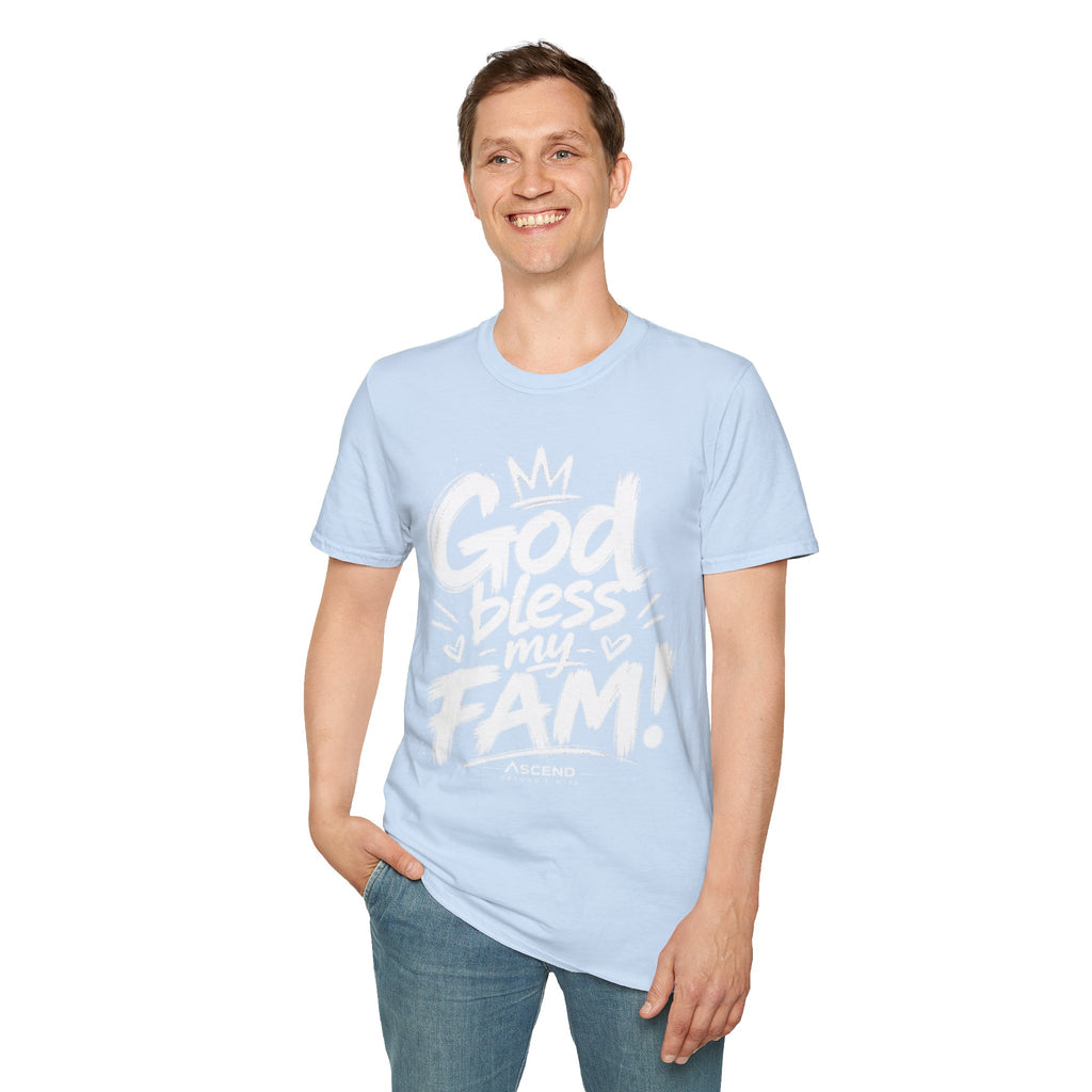 God Bless My Fam T-Shirt — Faith-Based Family Graphic Tee