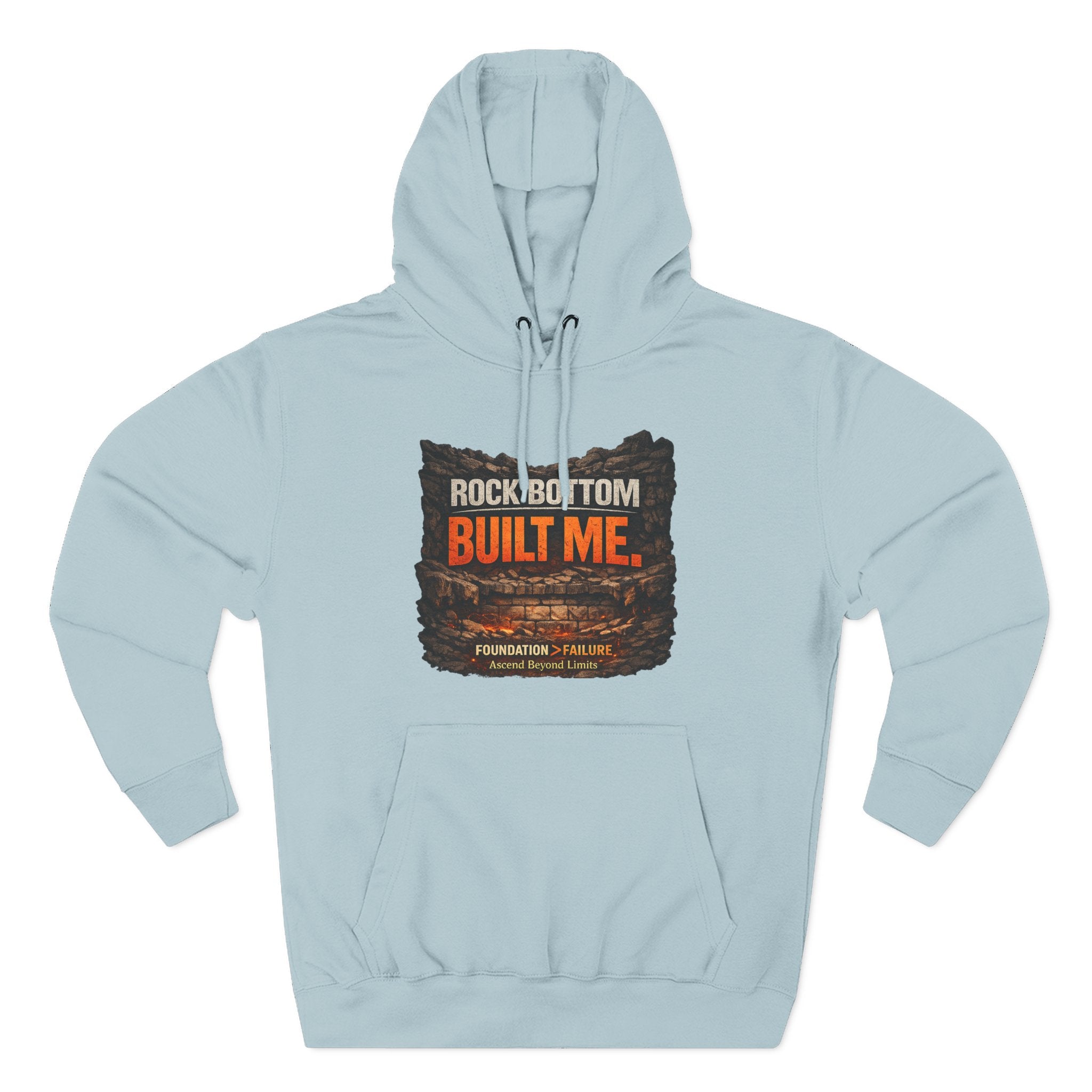 Rock Bottom Built Me Hoodie — Inspirational Recovery Fleece Pullover