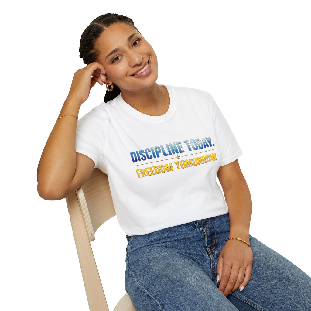 Discipline Today, Freedom Tomorrow T-Shirt — Legacy Mindset Lion Graphic