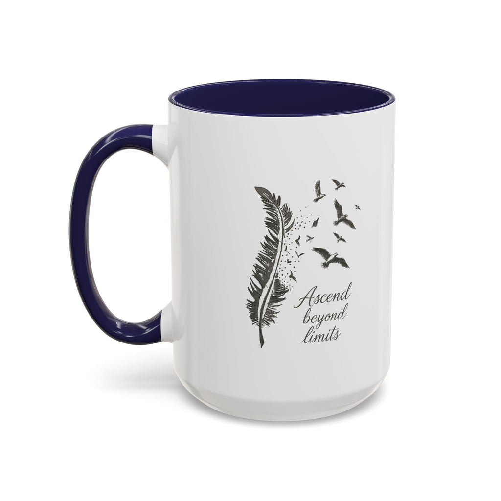 Ascend Beyond Limits- hand sketched feather Coffee-Accent Mug (11/15oz)