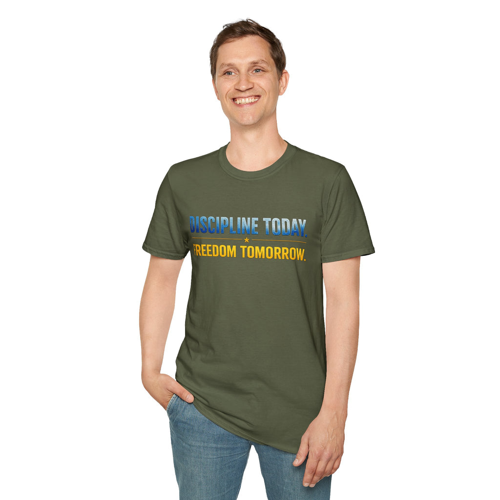 Discipline Today, Freedom Tomorrow T-Shirt — Legacy Mindset Lion Graphic