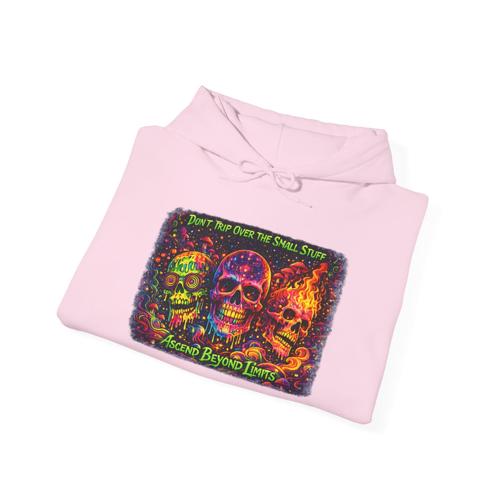 Psychedelic Skull Hoodie – "Faces Beyond Limits" Neon Horror Pullover
