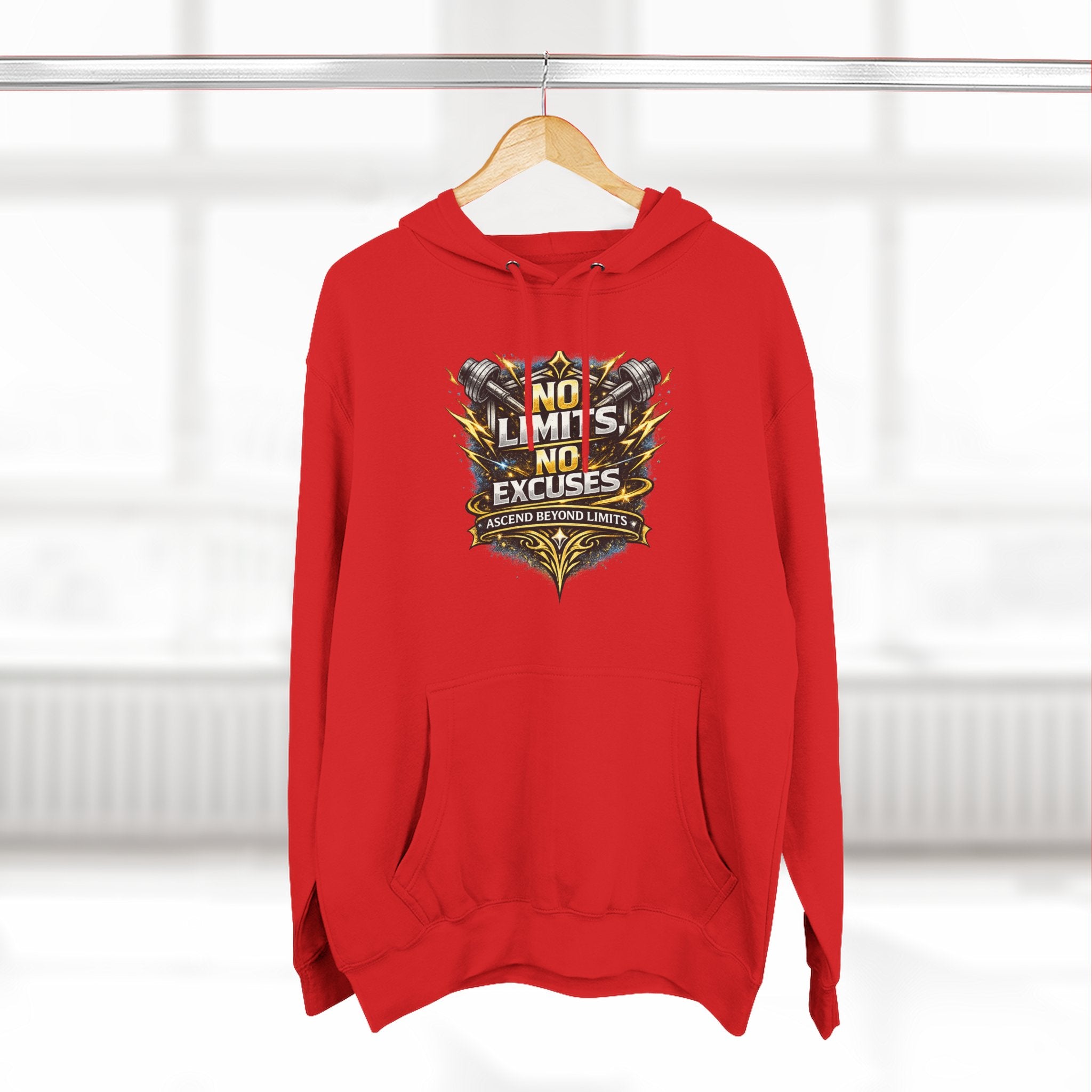 No Limits No Excuses Hoodie — Motivational Athletic Pullover