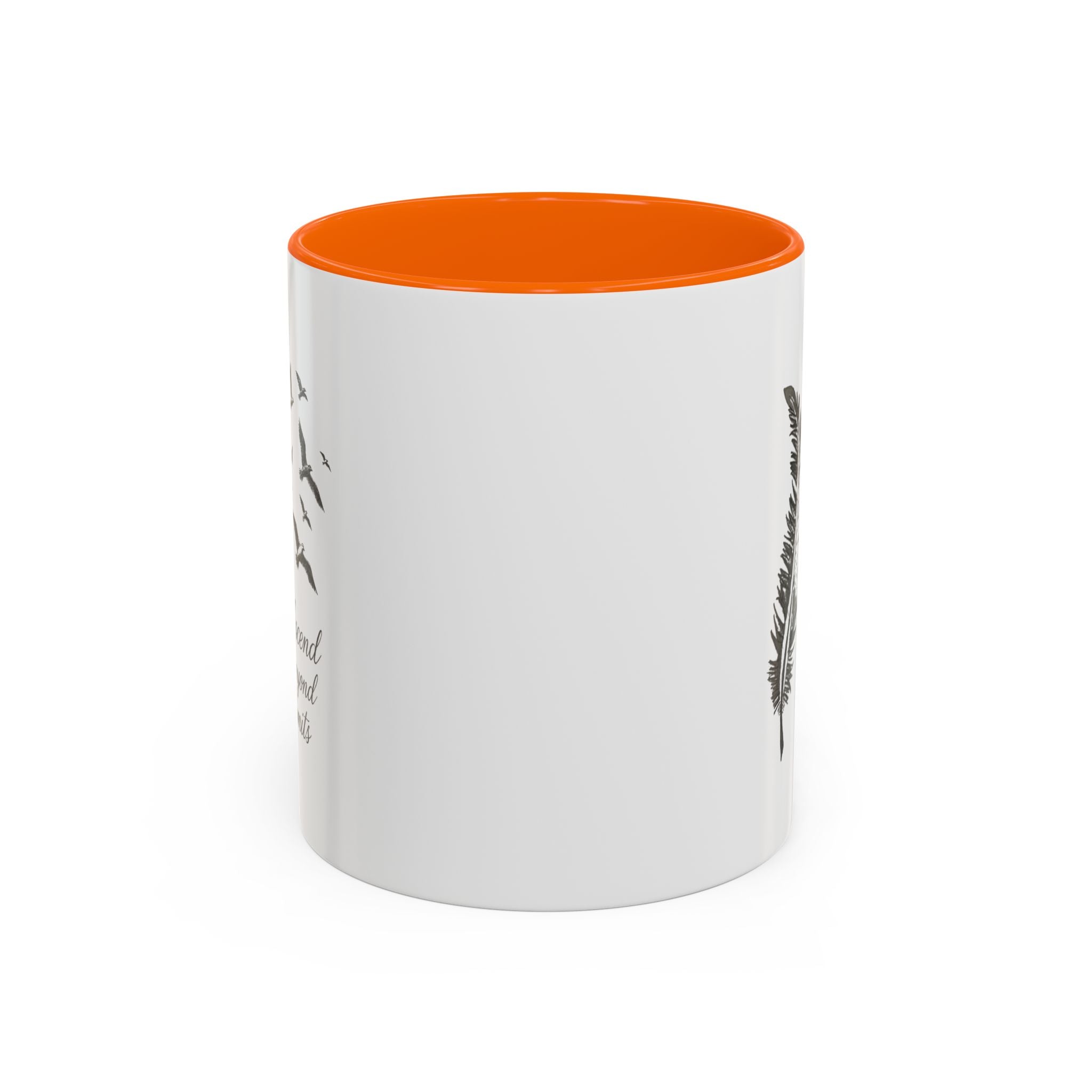 Ascend Beyond Limits- hand sketched feather Coffee-Accent Mug (11/15oz)