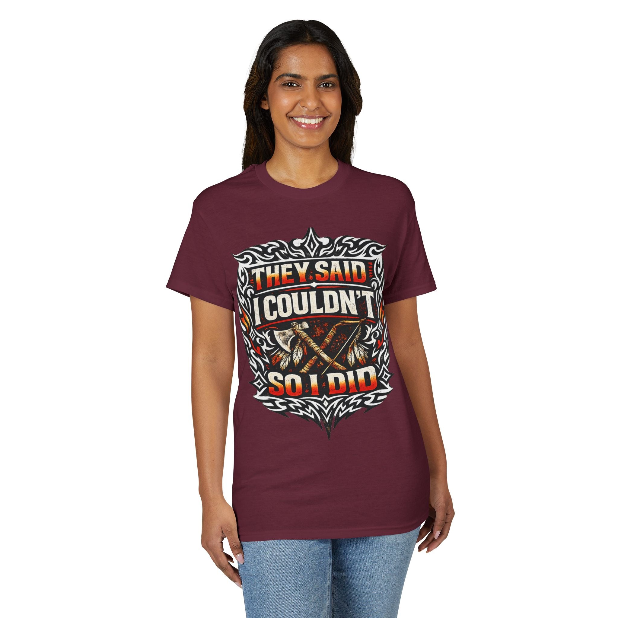 They Said I Couldn't So I Did T-Shirt — Motivational Motorcycle Flames Graphic Tee