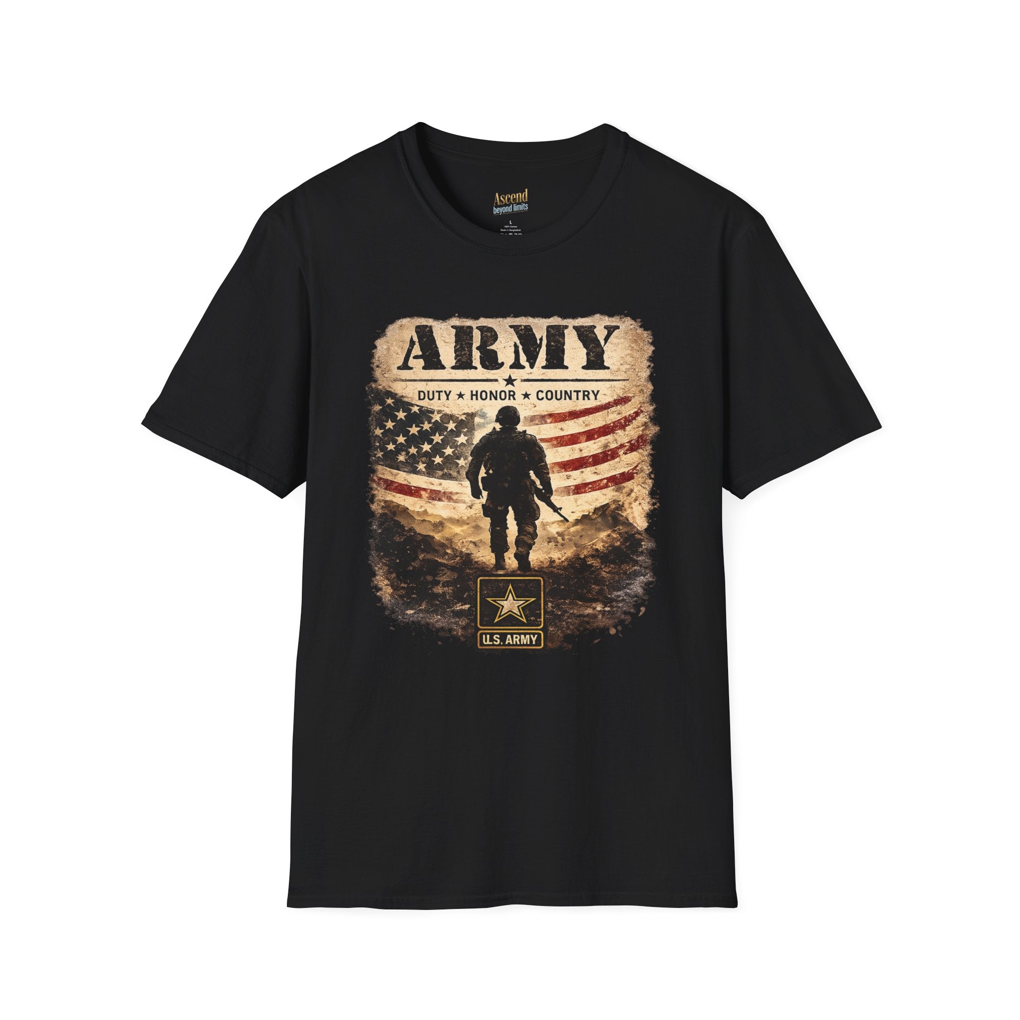 Army Duty • Honor — Patriotic Soldier Flag Tee