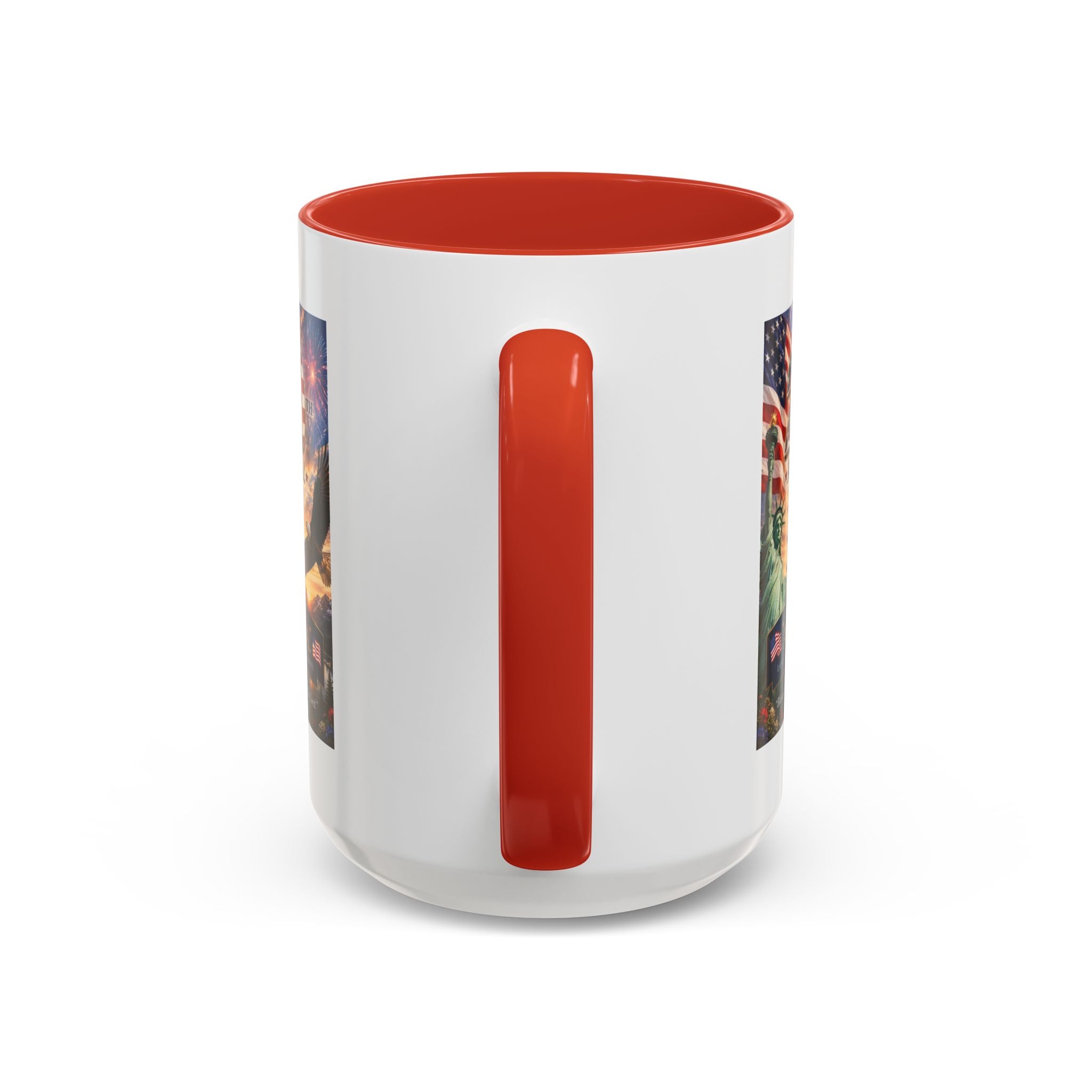 Happy 250th America Coffee Mug — Patriotic Statue of Liberty & Eagle 4th of July Gift