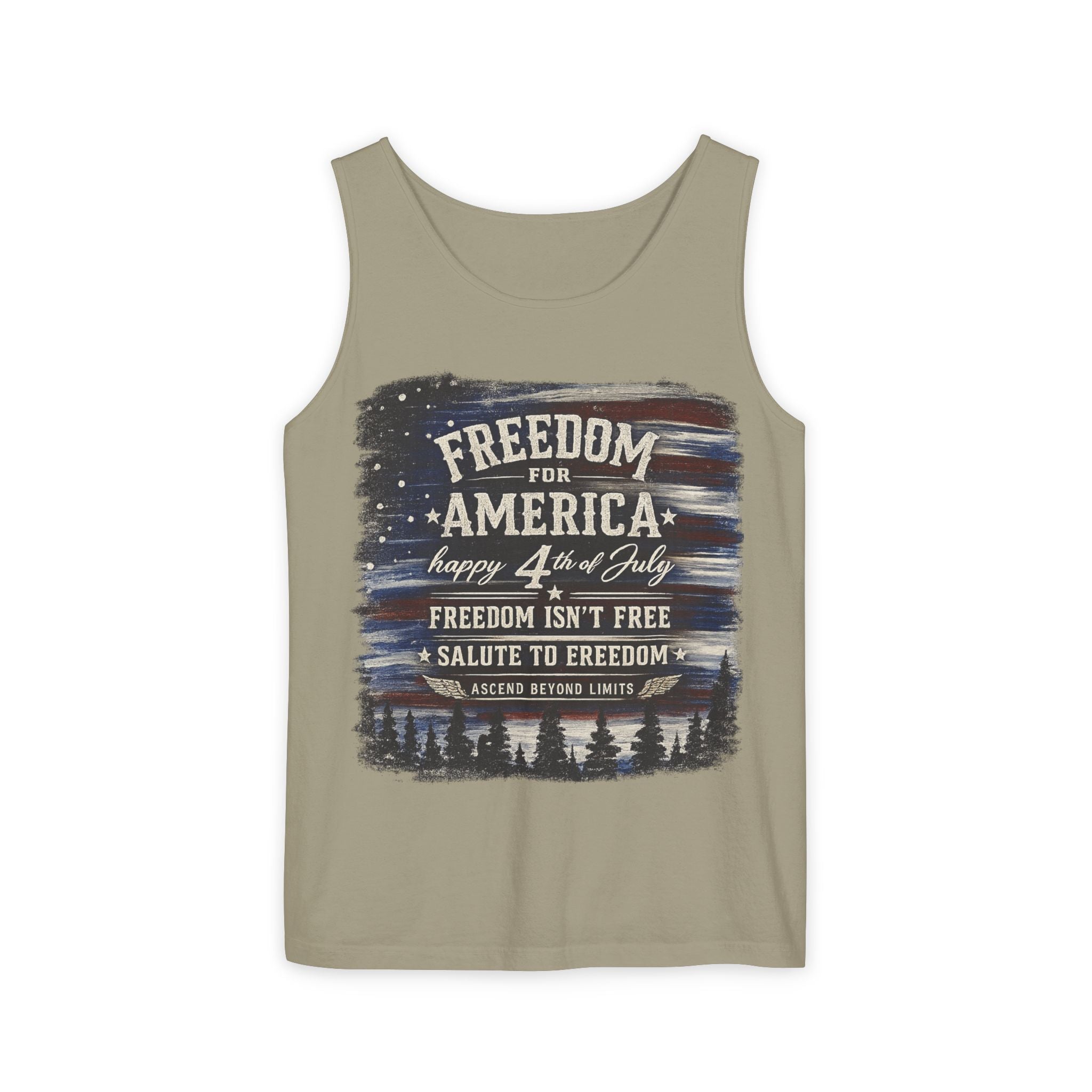 Freedom for America 4th of July Tank Top — Patriotic Salute to Freedom