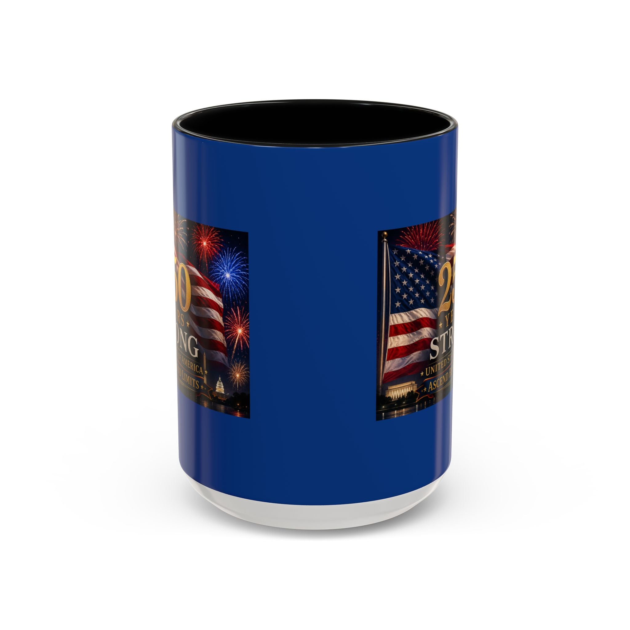 250 Years America Strong Coffee Mug — Patriotic USA Anniversary 11/15oz